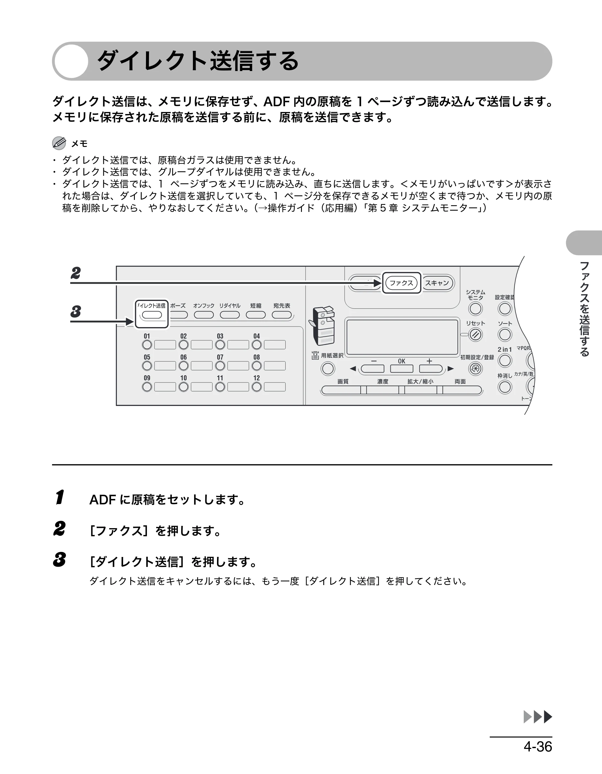 キヤノン MF6570 操作ガイド （基本編） （PDF形式／6.72Mバイト） — ダイレクト送信する — 原本ページ — 88ページ