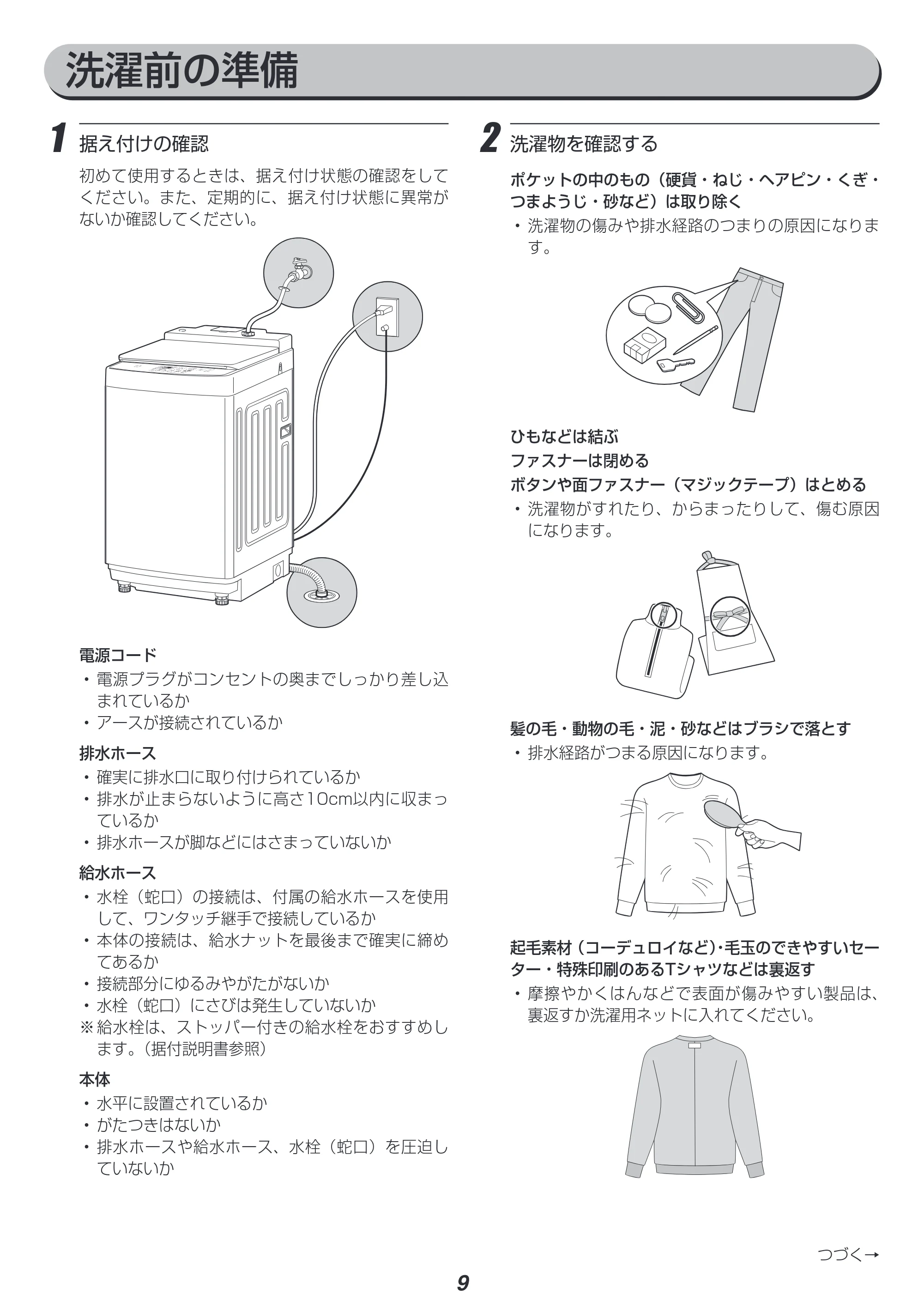 アイリスオーヤマ IAW-T1001 取扱説明書 — 原本ページ — 9ページ