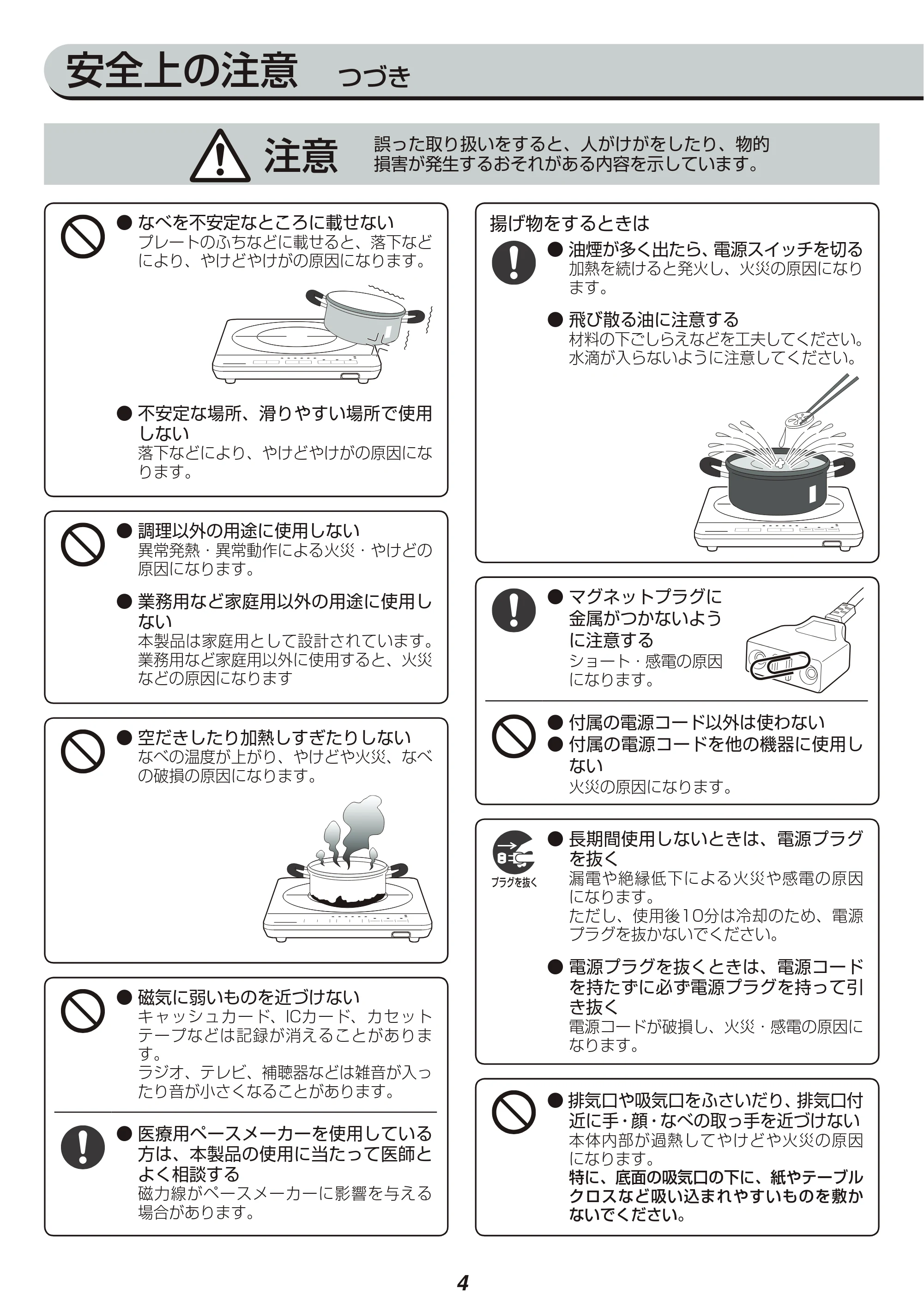 アイリスオーヤマ IHC-TS3 取扱説明書 — 原本ページ — 4ページ