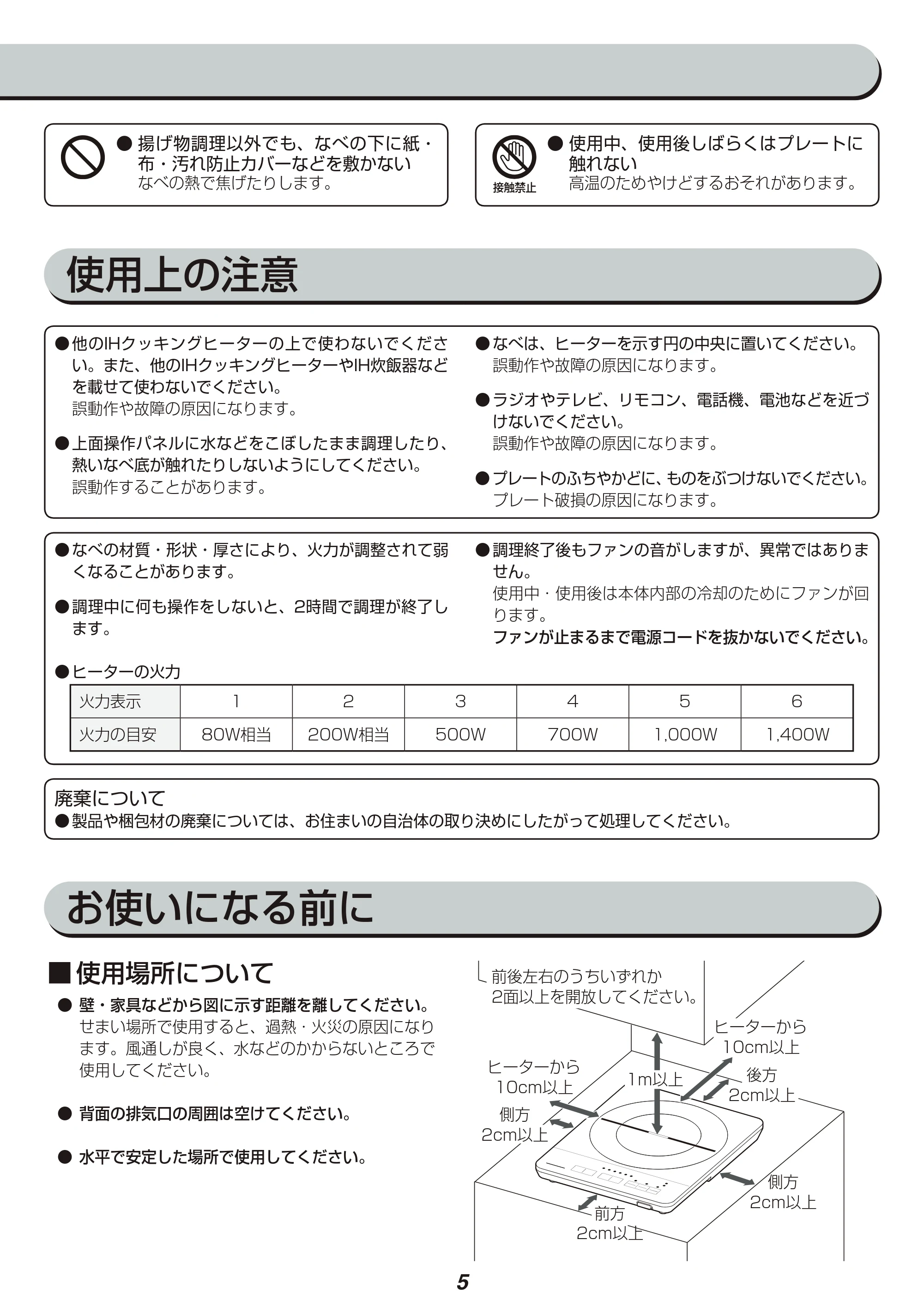 アイリスオーヤマ IHC-TS3 取扱説明書 — 原本ページ — 5ページ