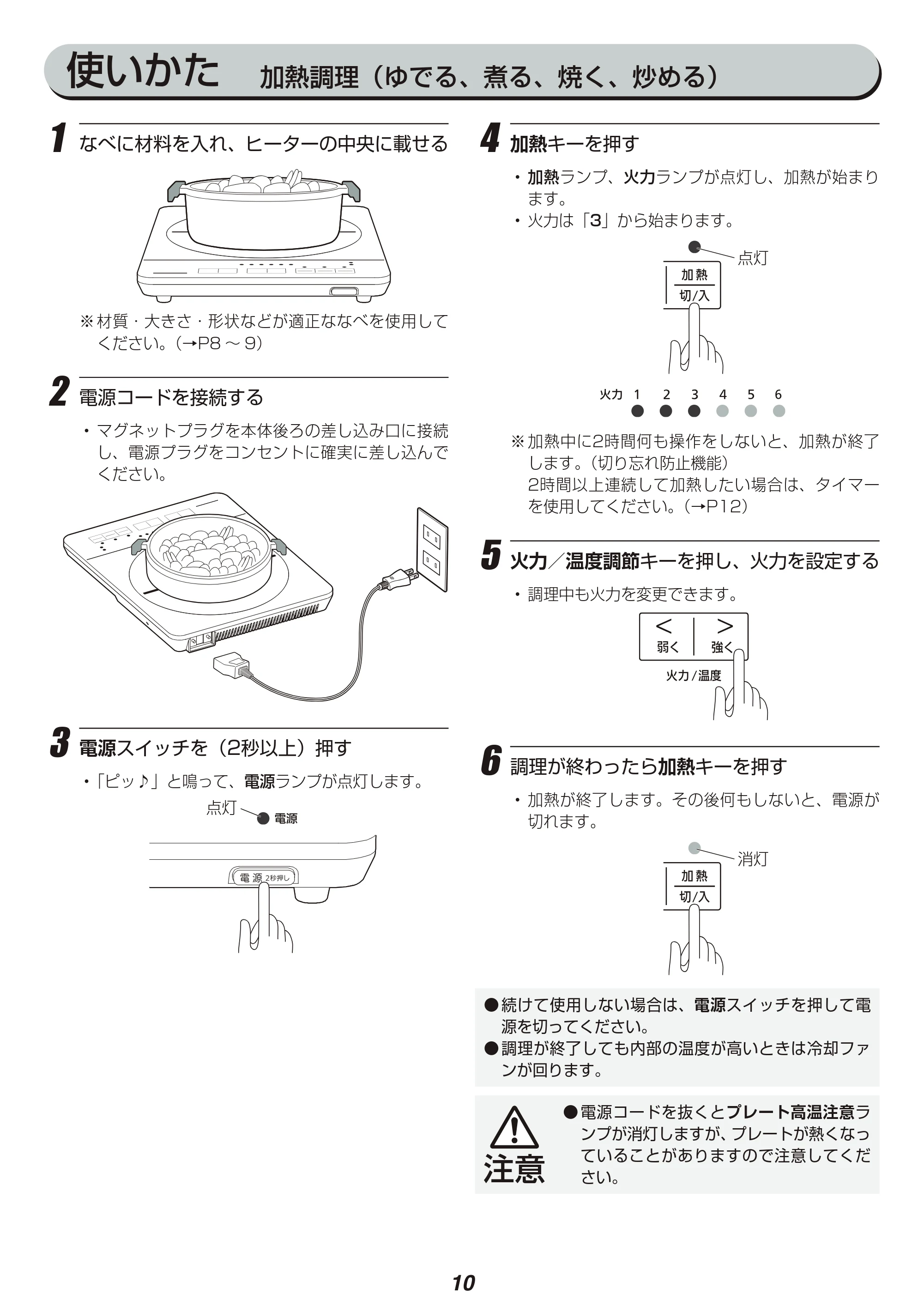 アイリスオーヤマ IHC-TS3 取扱説明書 — 原本ページ — 10ページ