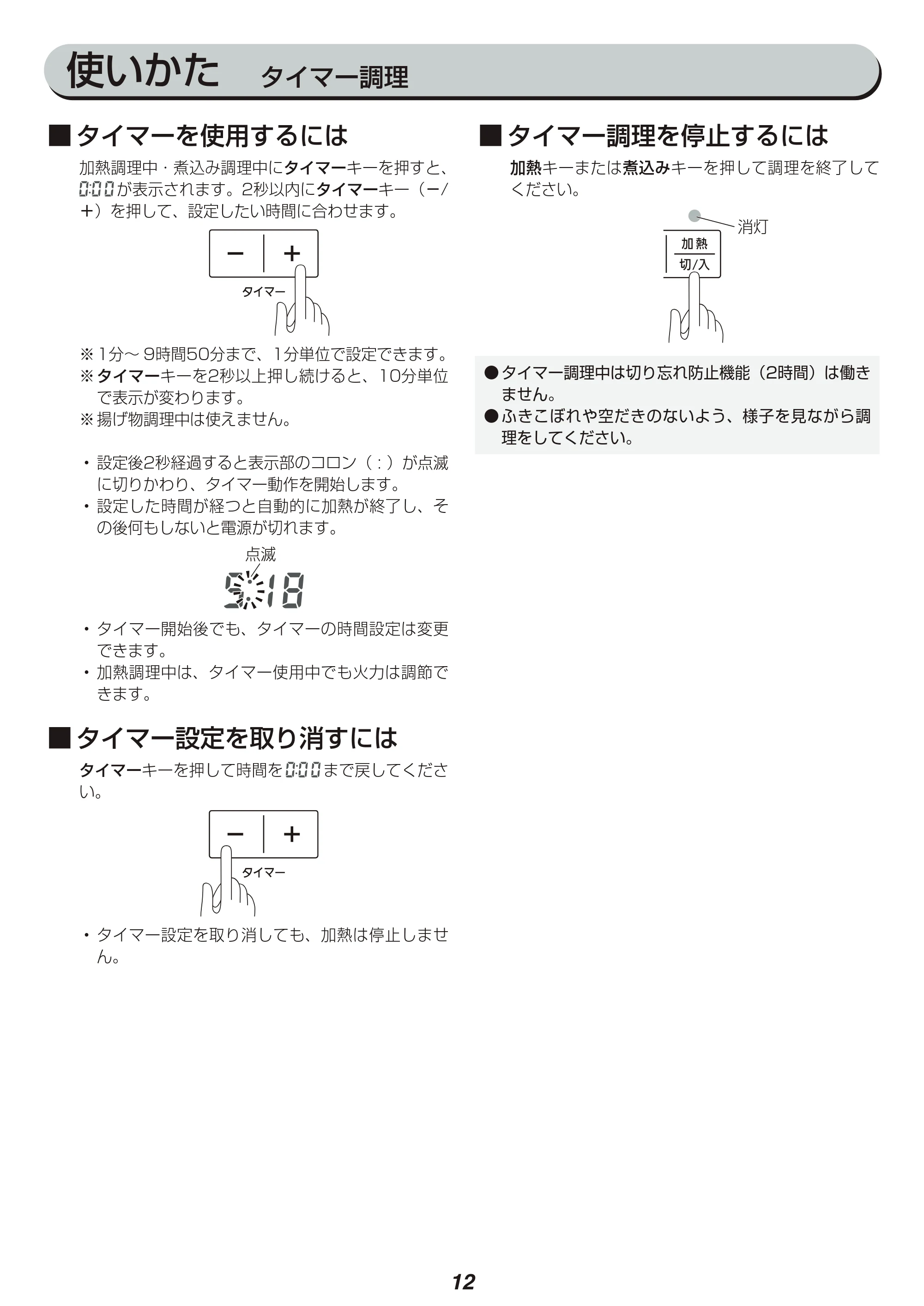 アイリスオーヤマ IHC-TS3 取扱説明書 — 原本ページ — 12ページ