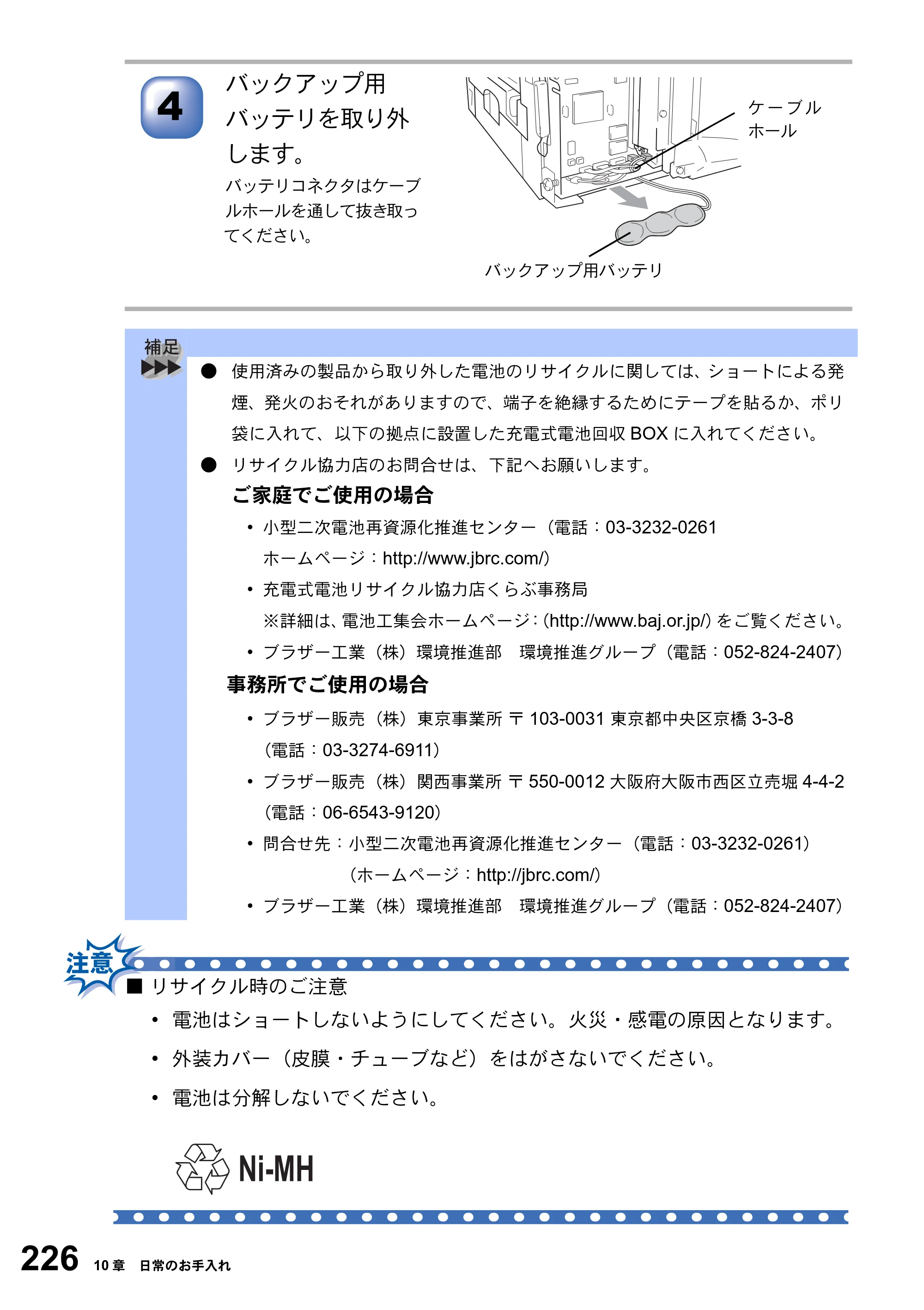 ブラザー MFC-8820J / MFC-8820JN 取扱説明書（本体） — 原本ページ — 226ページ