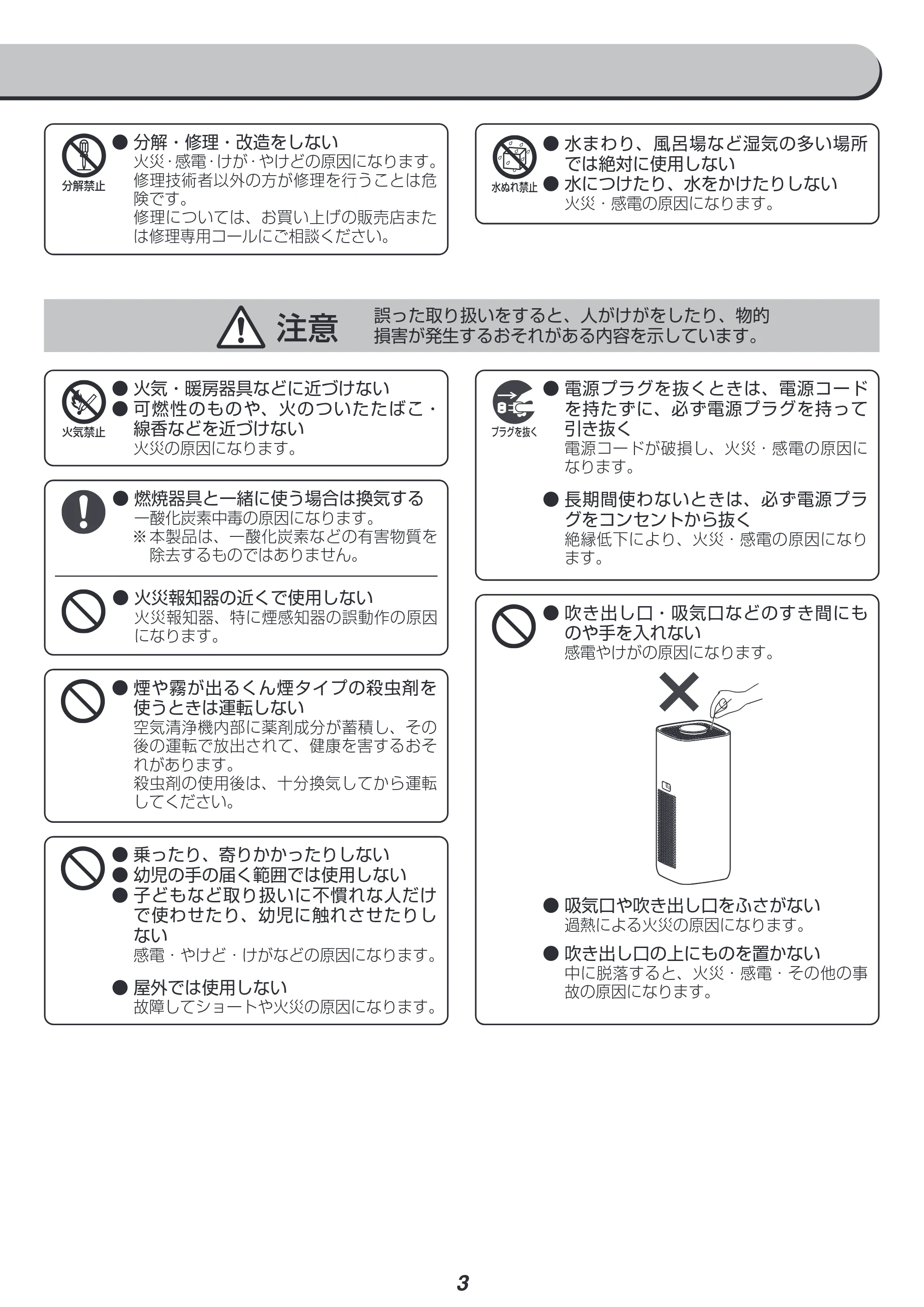アイリスオーヤマ IAP-A100 取扱説明書 — 原本ページ — 3ページ