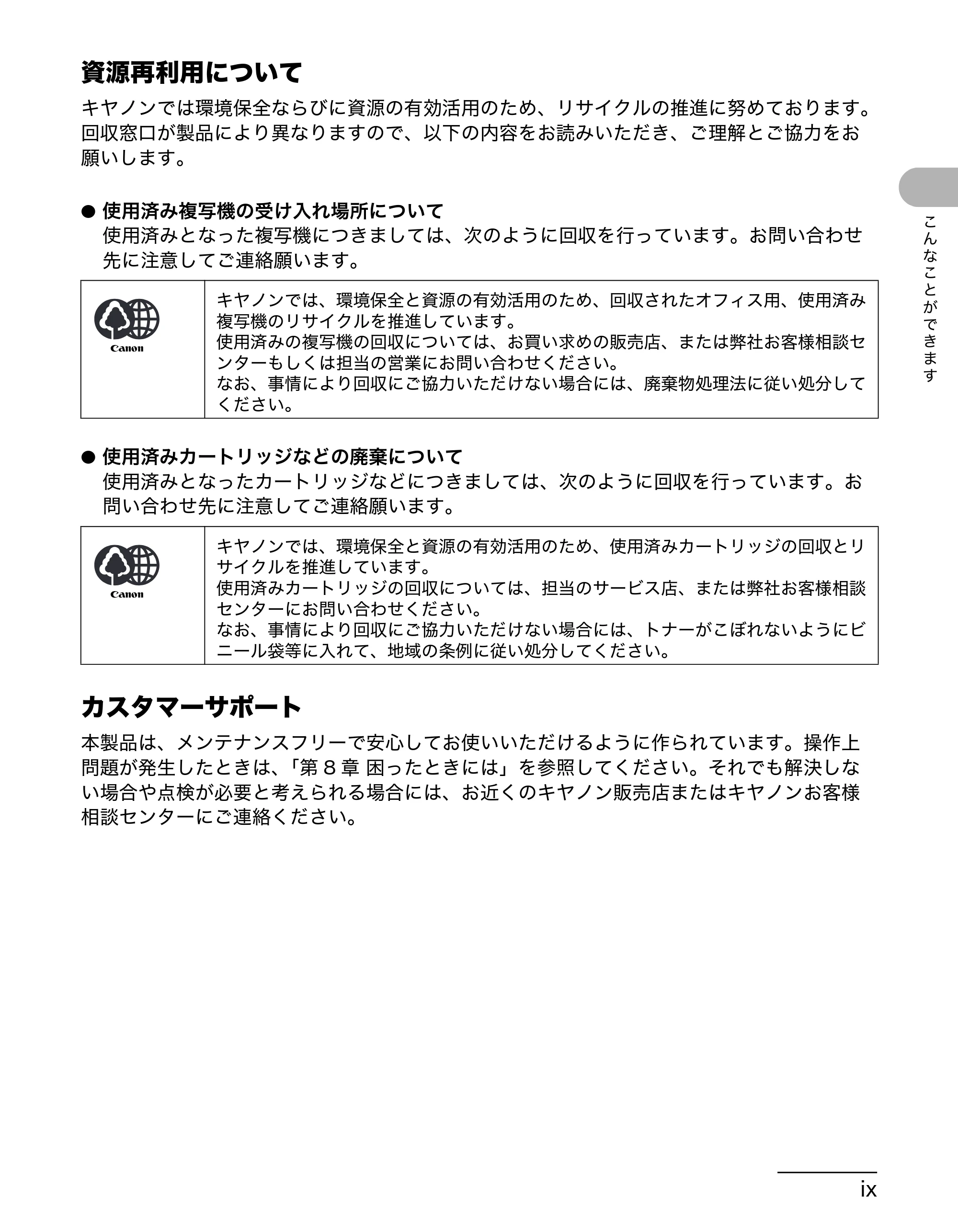 キヤノン MF3220 操作ガイド (基本編) (PDF形式/2.91Mバイト) — 資源再利用について — 原本ページ — 10ページ