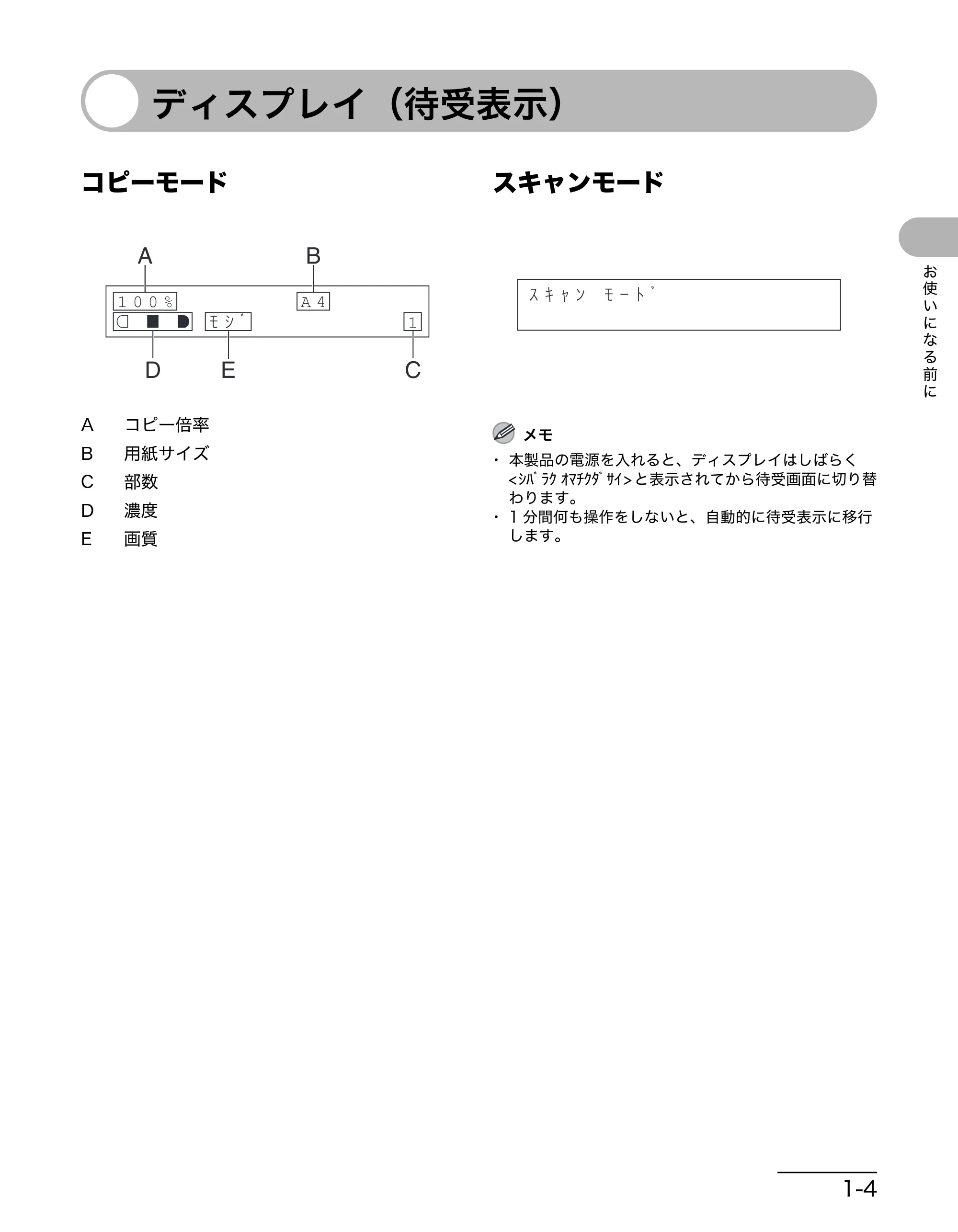 キヤノン MF3220 操作ガイド (基本編) (PDF形式/2.91Mバイト) — ディスプレイ(待受表示) — 原本ページ — 18ページ