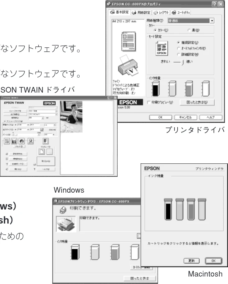 エプソン CC-600PX スタートアップガイド — ソフトウェアをインストールする — 図版 22-1 — 22ページ