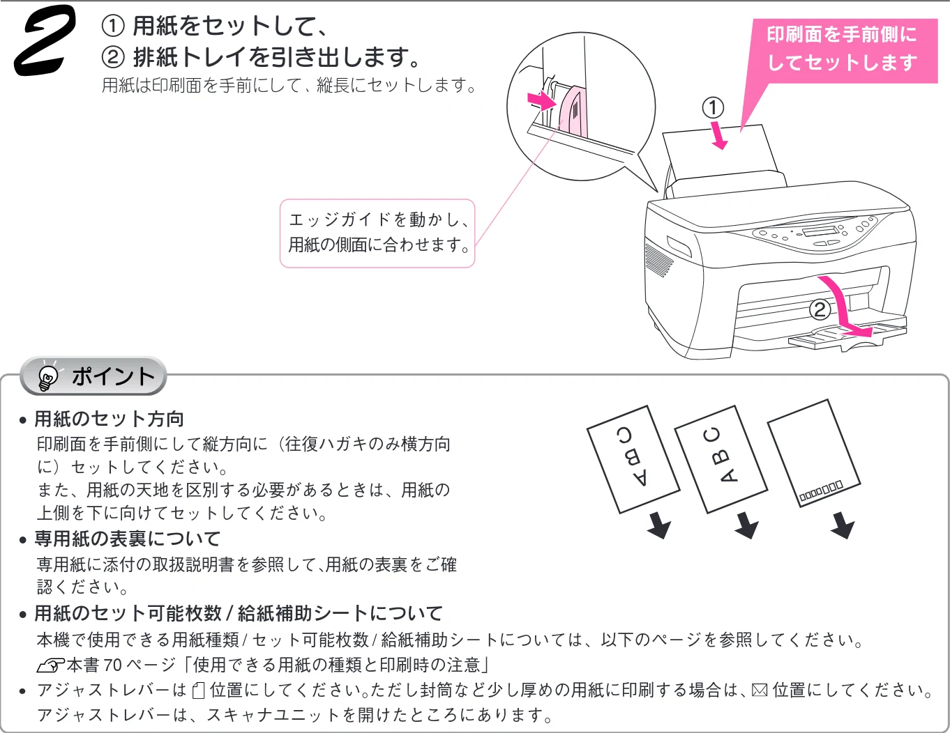 エプソン CC-600PX スタートアップガイド — 用紙をセットする — 図版 31-4 — 31ページ