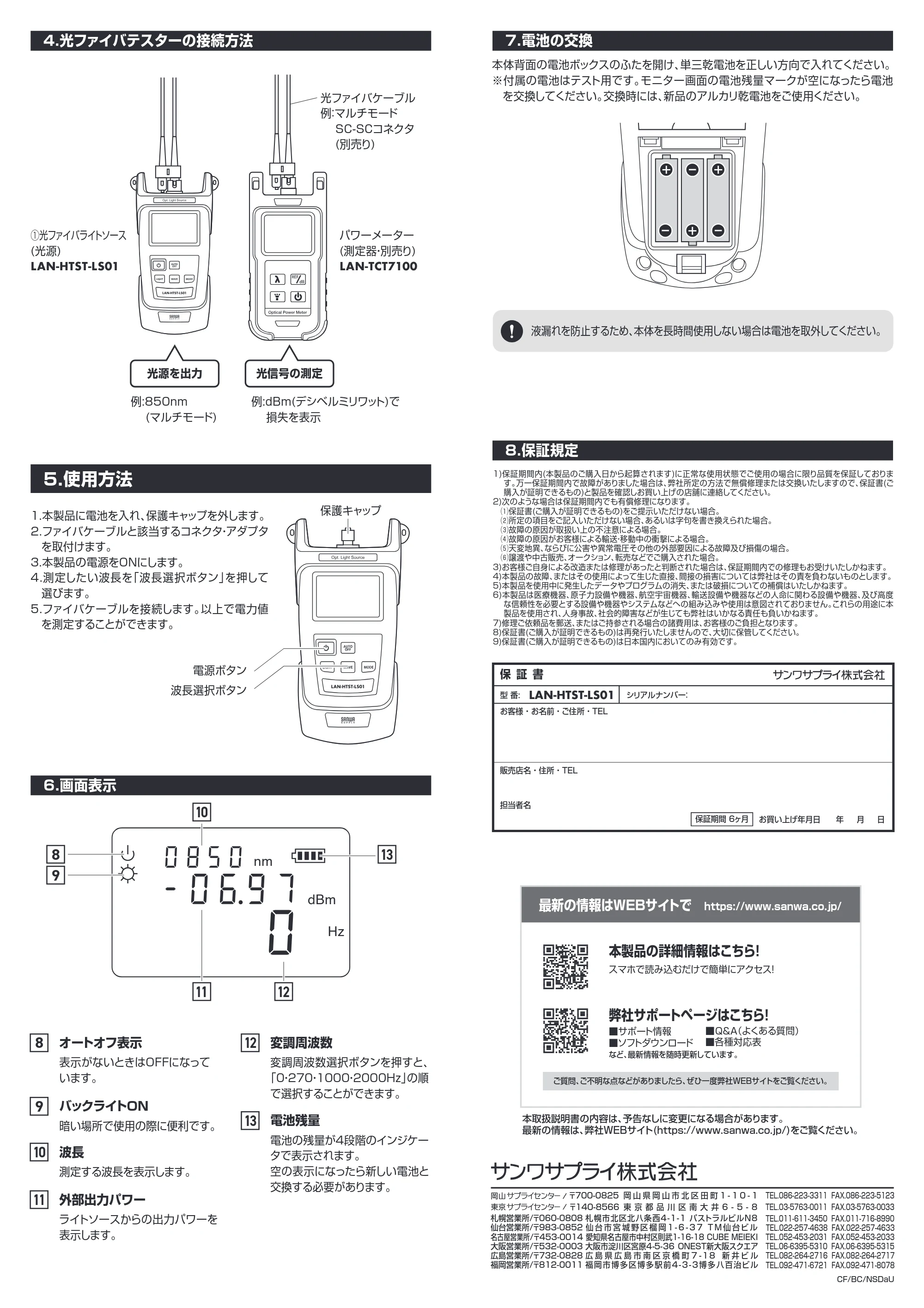 サンワサプライ LAN-HTST-LS01 取扱説明書 — 原本ページ — 2ページ