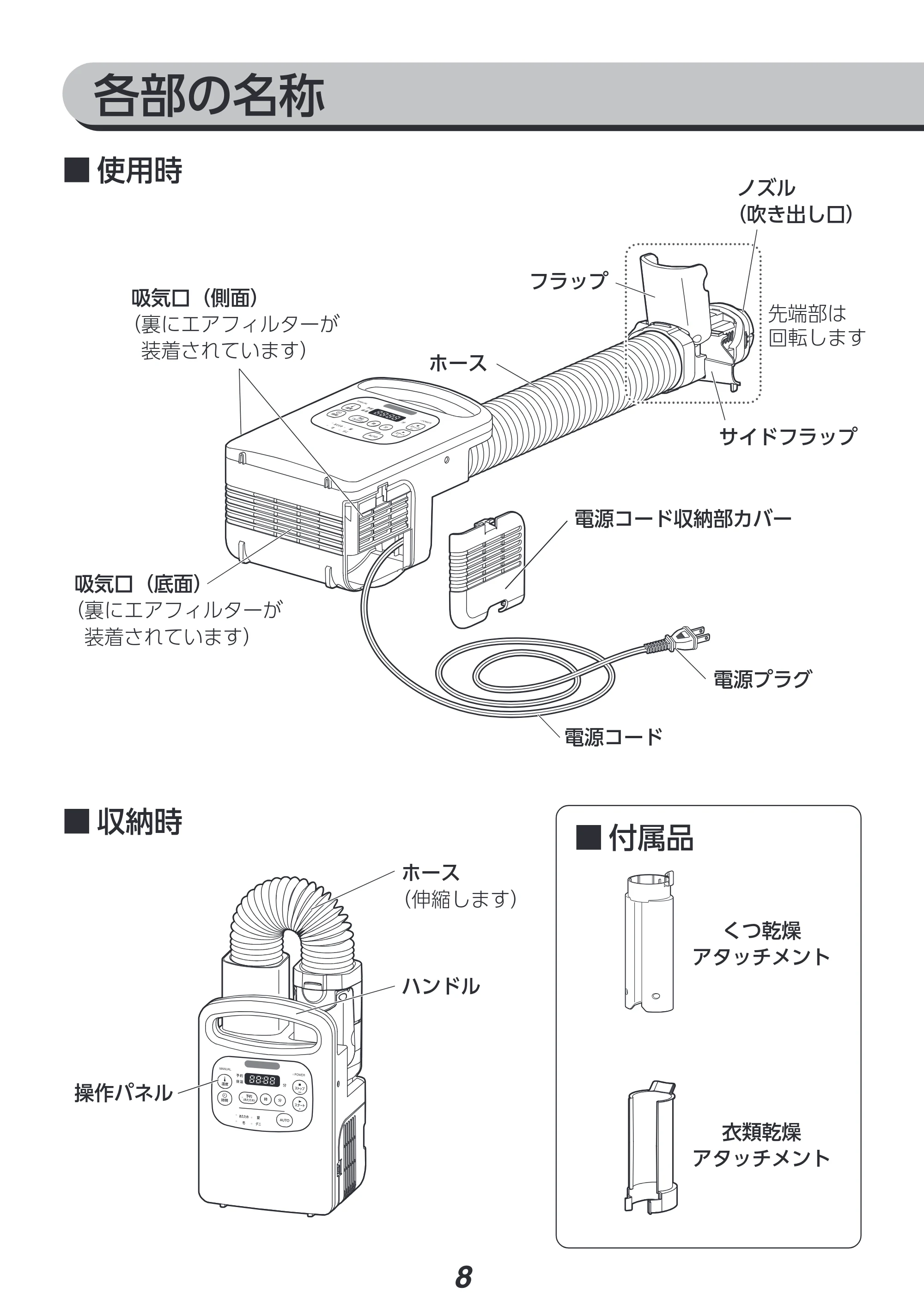 アイリスオーヤマ FK-RC3 取扱説明書 — 原本ページ — 8ページ