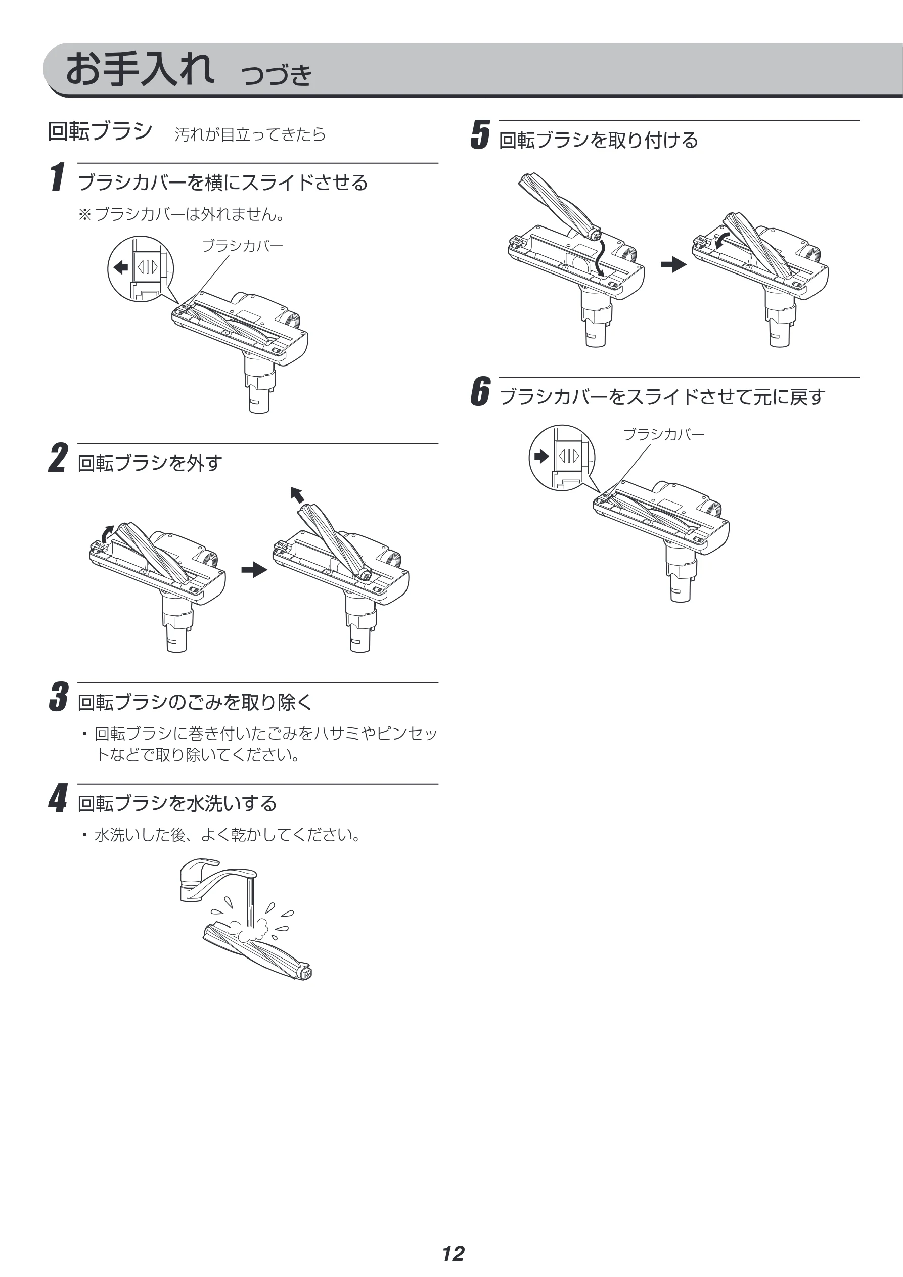 アイリスオーヤマ SCD-143P-HA 取扱説明書 — お手入れ つづき — 図版 12-1 — 12ページ