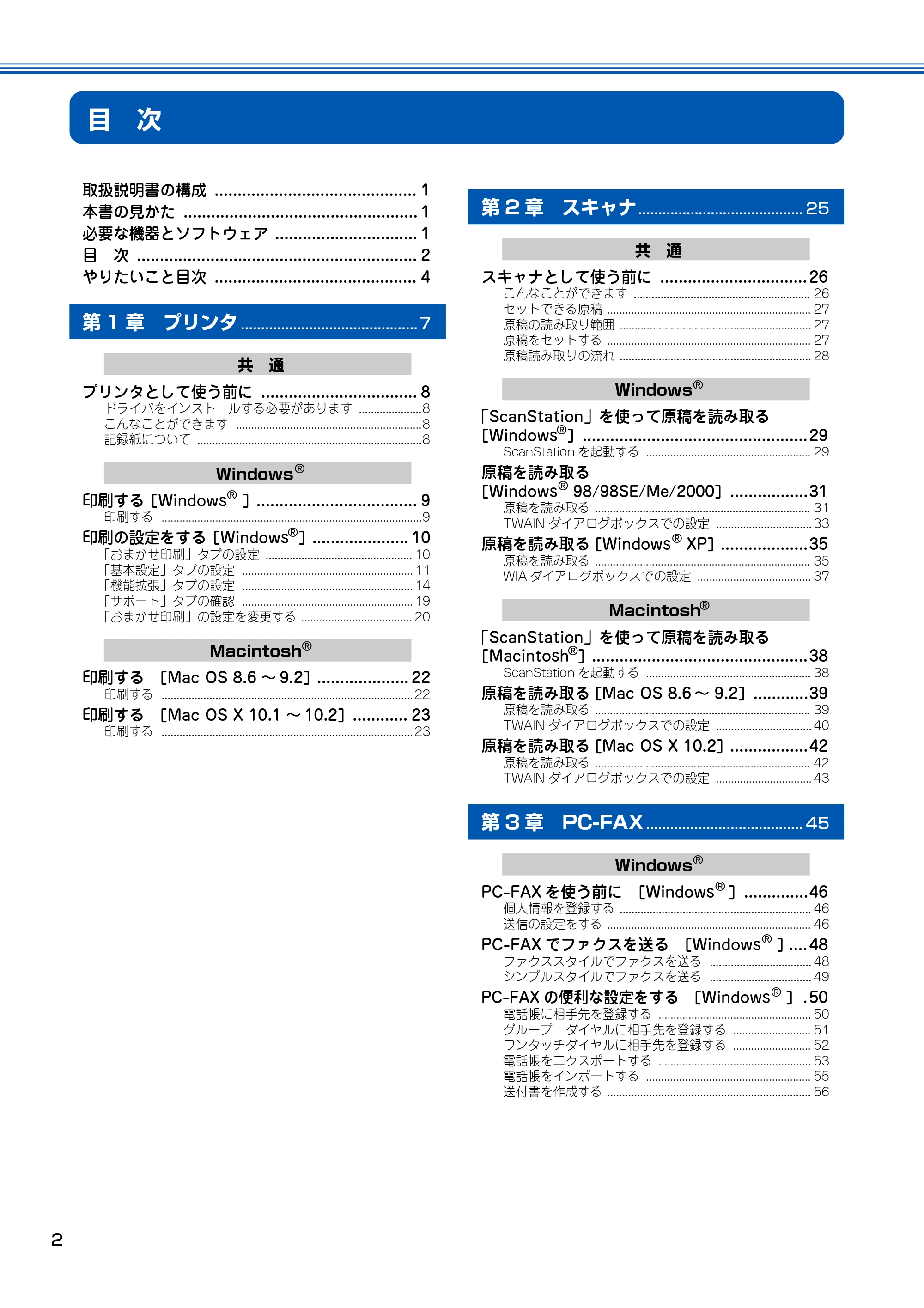ブラザー MFC-150CL / MFC-150CLW ユーザーズガイド ～パソコン活用編～ — 目 次 — 原本ページ — 3ページ
