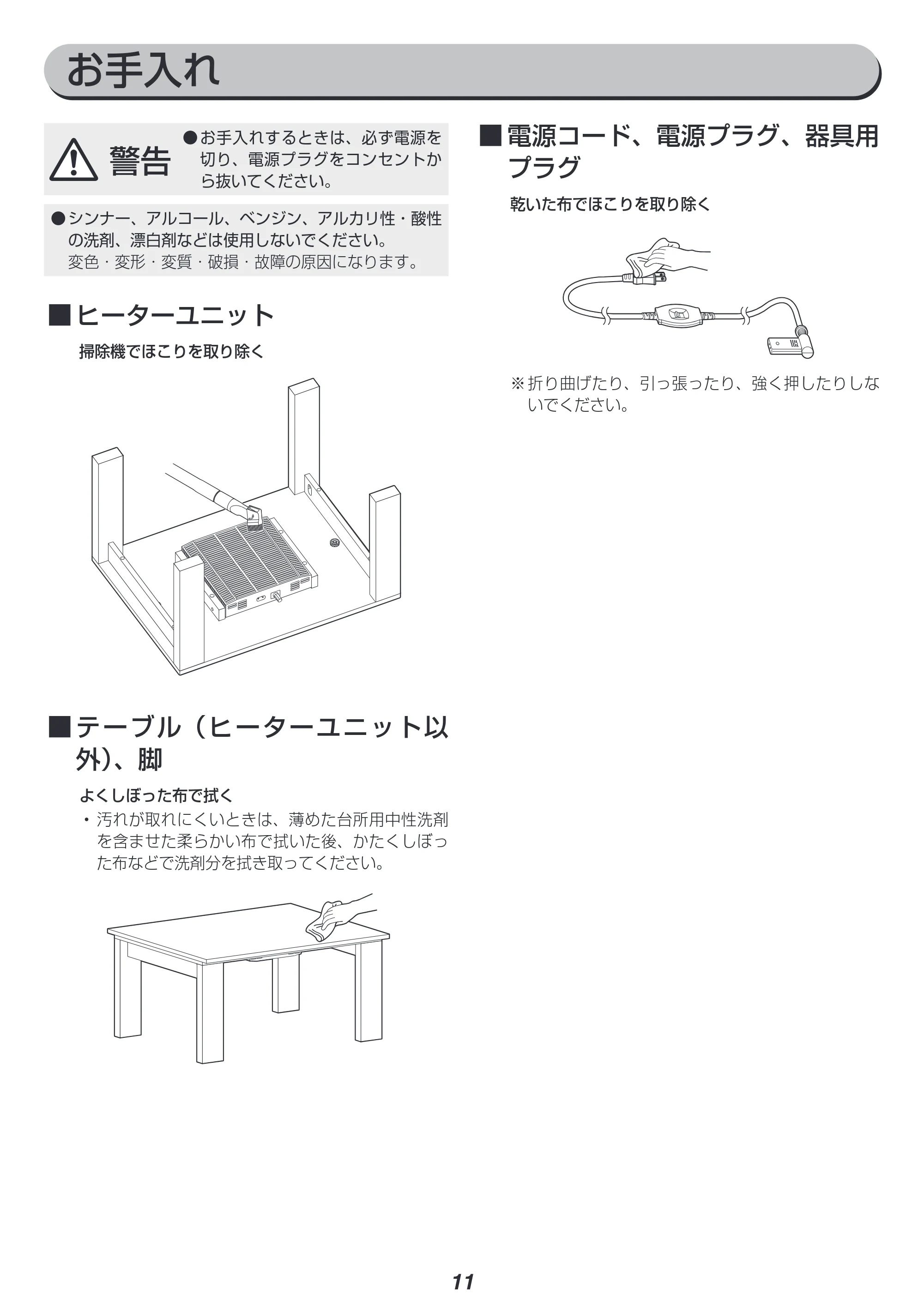 アイリスオーヤマ IKT-RA0860-MBR 取扱説明書 — 原本ページ — 11ページ