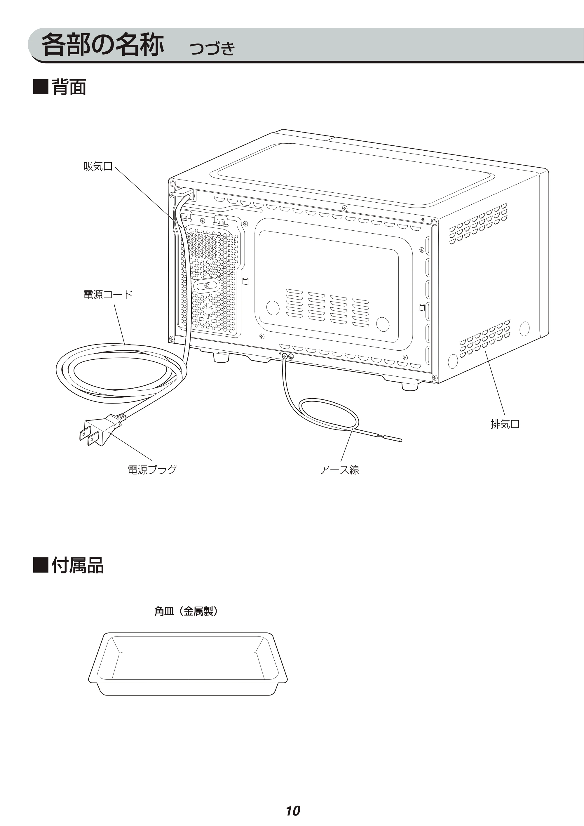 アイリスオーヤマ MO-F1801-WPG 取扱説明書 — 原本ページ — 10ページ