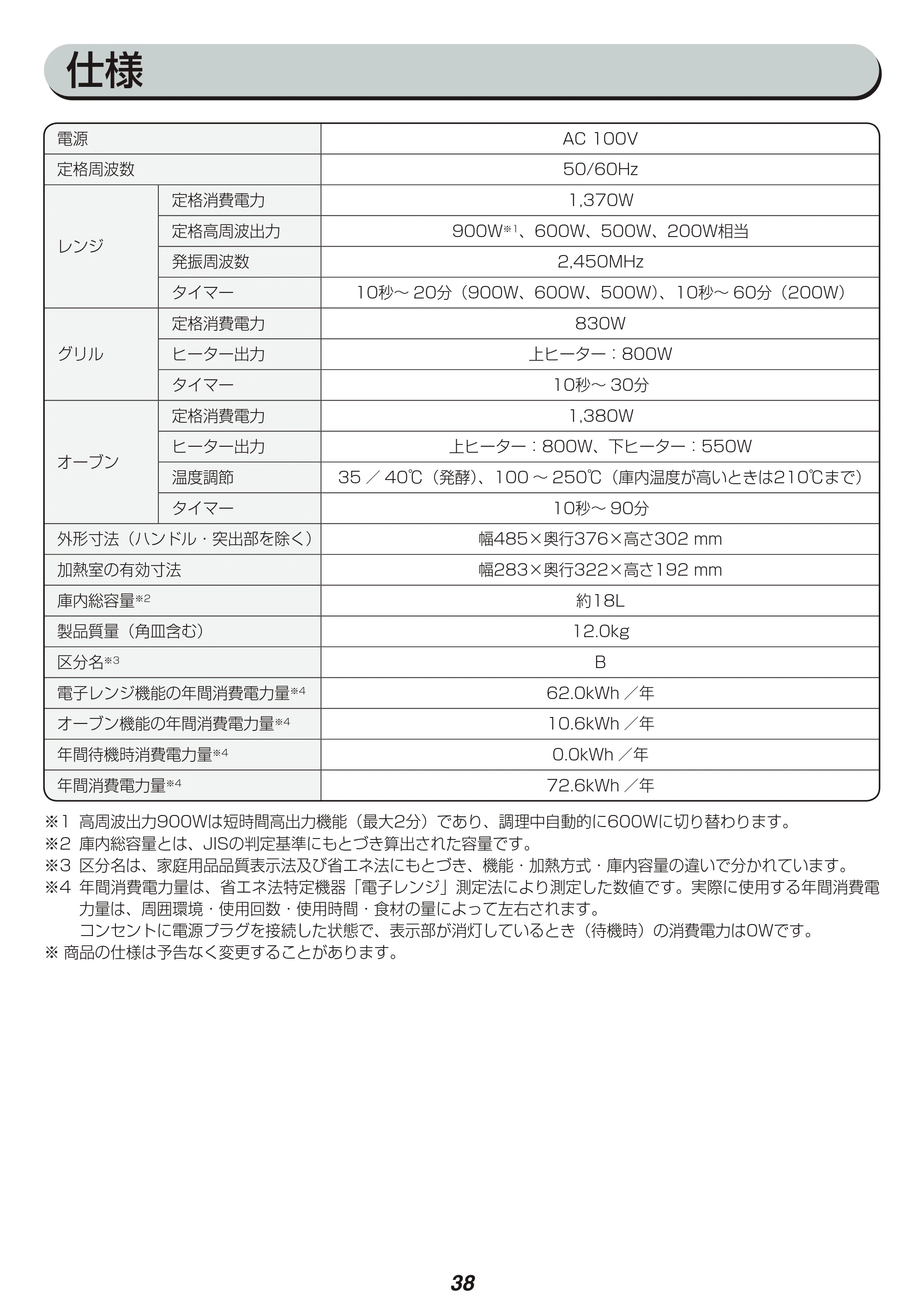 アイリスオーヤマ MO-F1801-WPG 取扱説明書 — 原本ページ — 38ページ