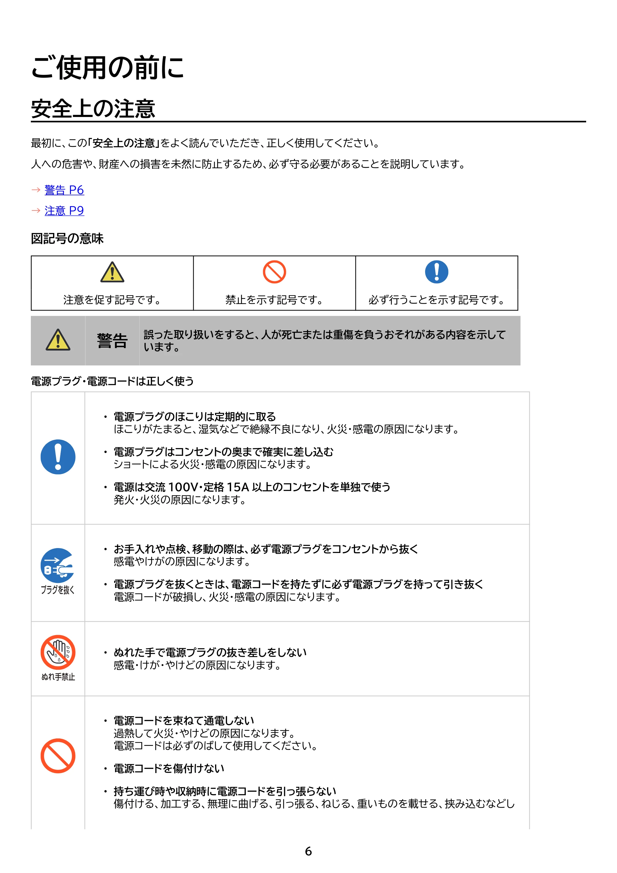 アイリスオーヤマ SHK-LS110 取扱説明書 — 原本ページ — 6ページ