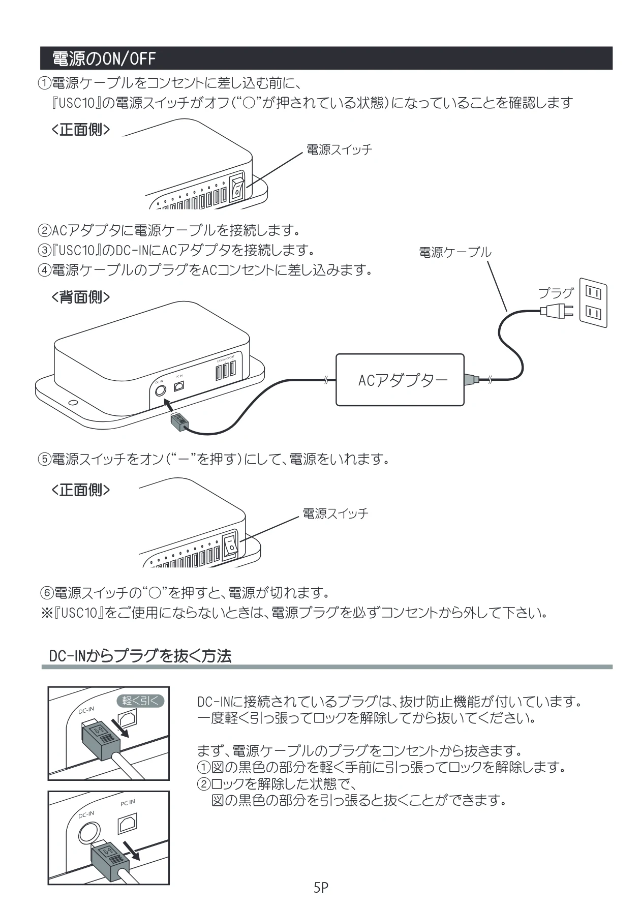 エレコム USC10 / TCSD-20 / TCSD-40 同期充電装置の取扱説明書 — 図版 6-1 — 6ページ