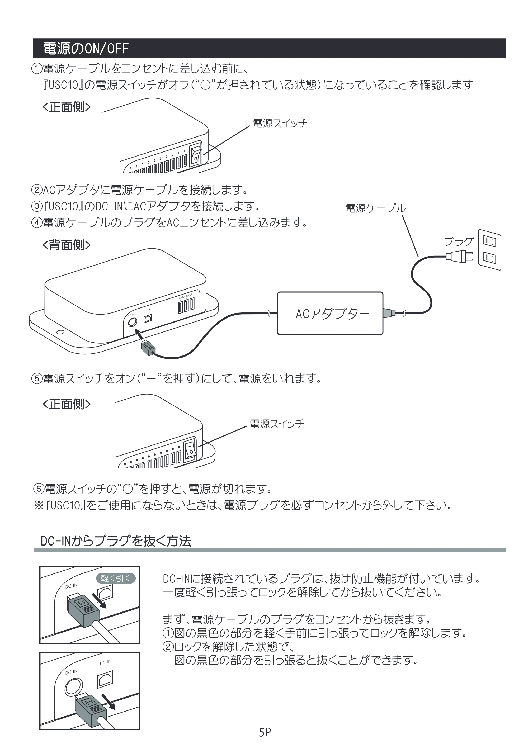 エレコム USC10 / TCSD-20 / TCSD-40 同期充電装置の取扱説明書 — 原本ページ — 6ページ