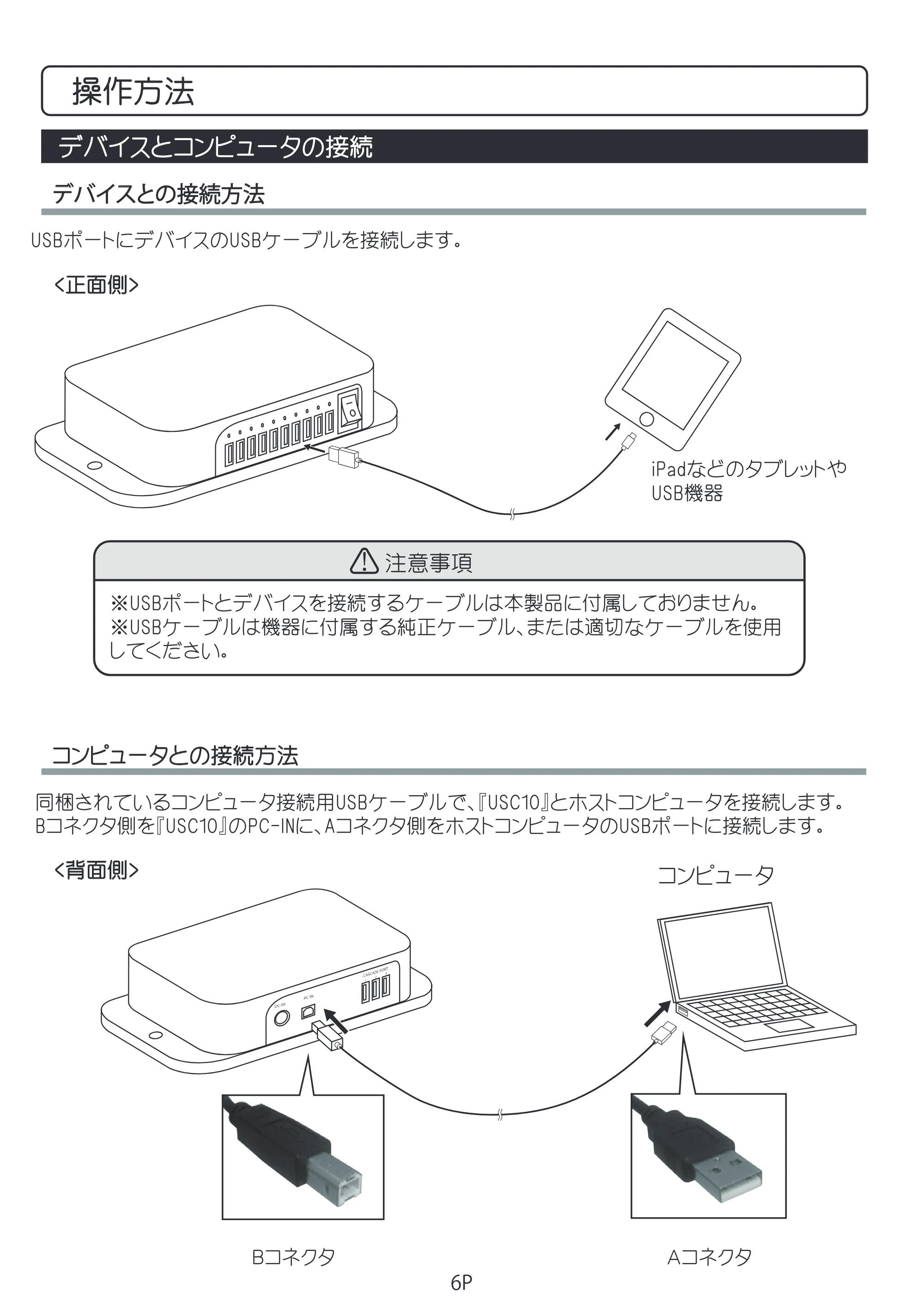 エレコム USC10 / TCSD-20 / TCSD-40 同期充電装置の取扱説明書 — 操作方法 — 原本ページ — 7ページ