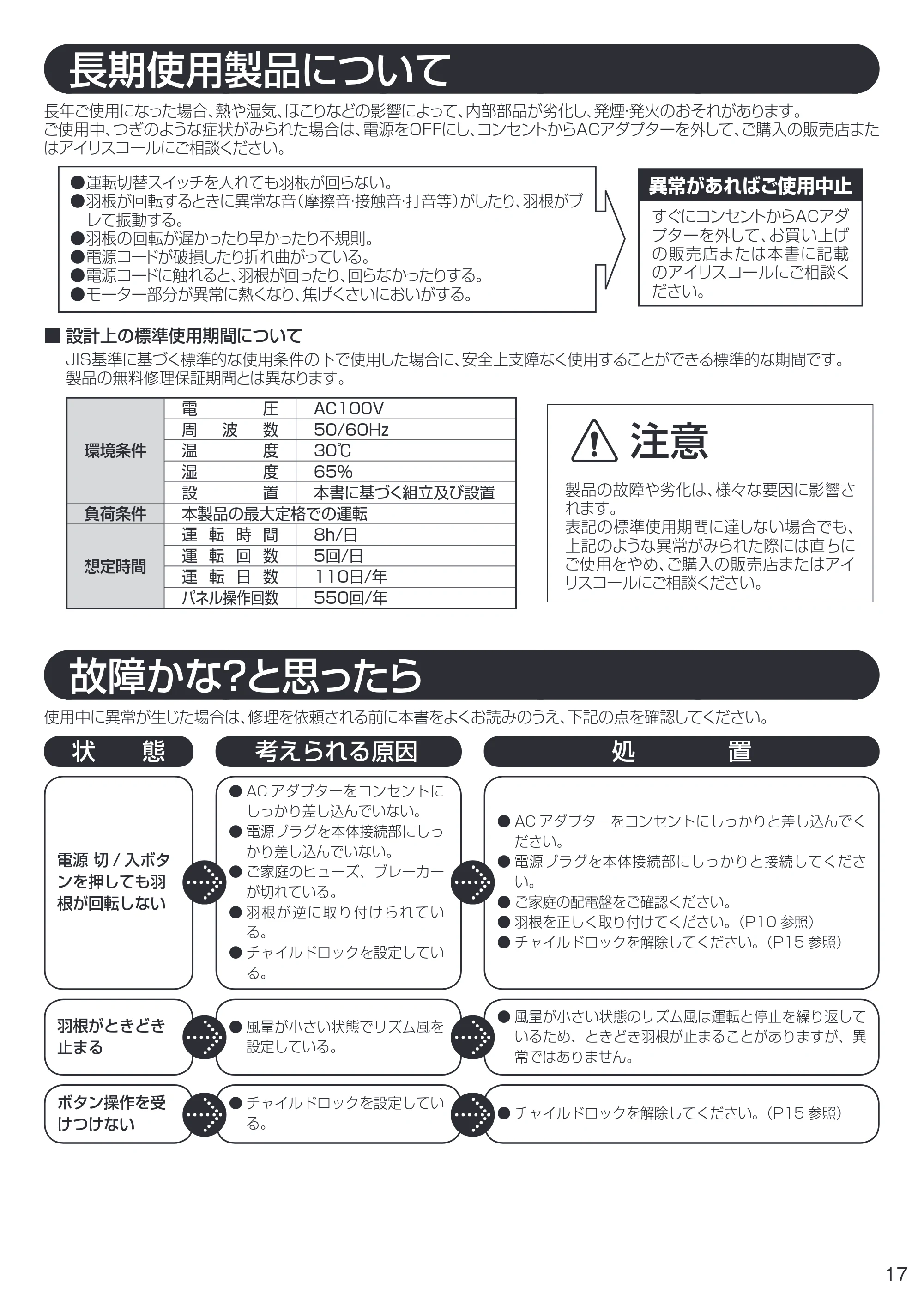 アイリスオーヤマ LFDJ-301H 取扱説明書 — 原本ページ — 17ページ