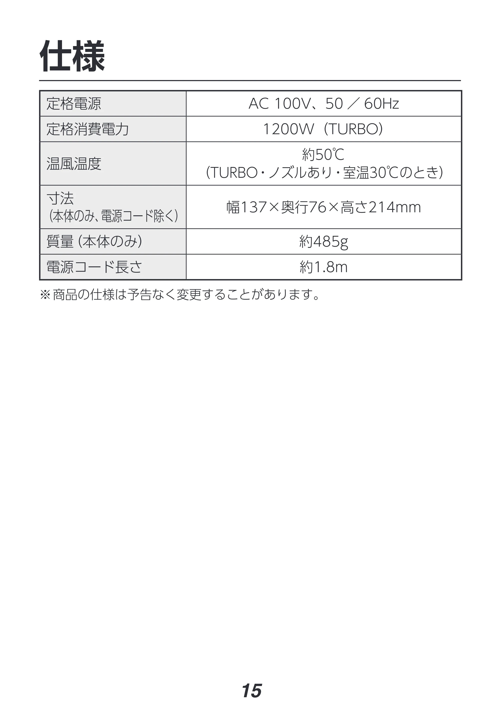 アイリスオーヤマ HDR-M101 取扱説明書 — 原本ページ — 15ページ