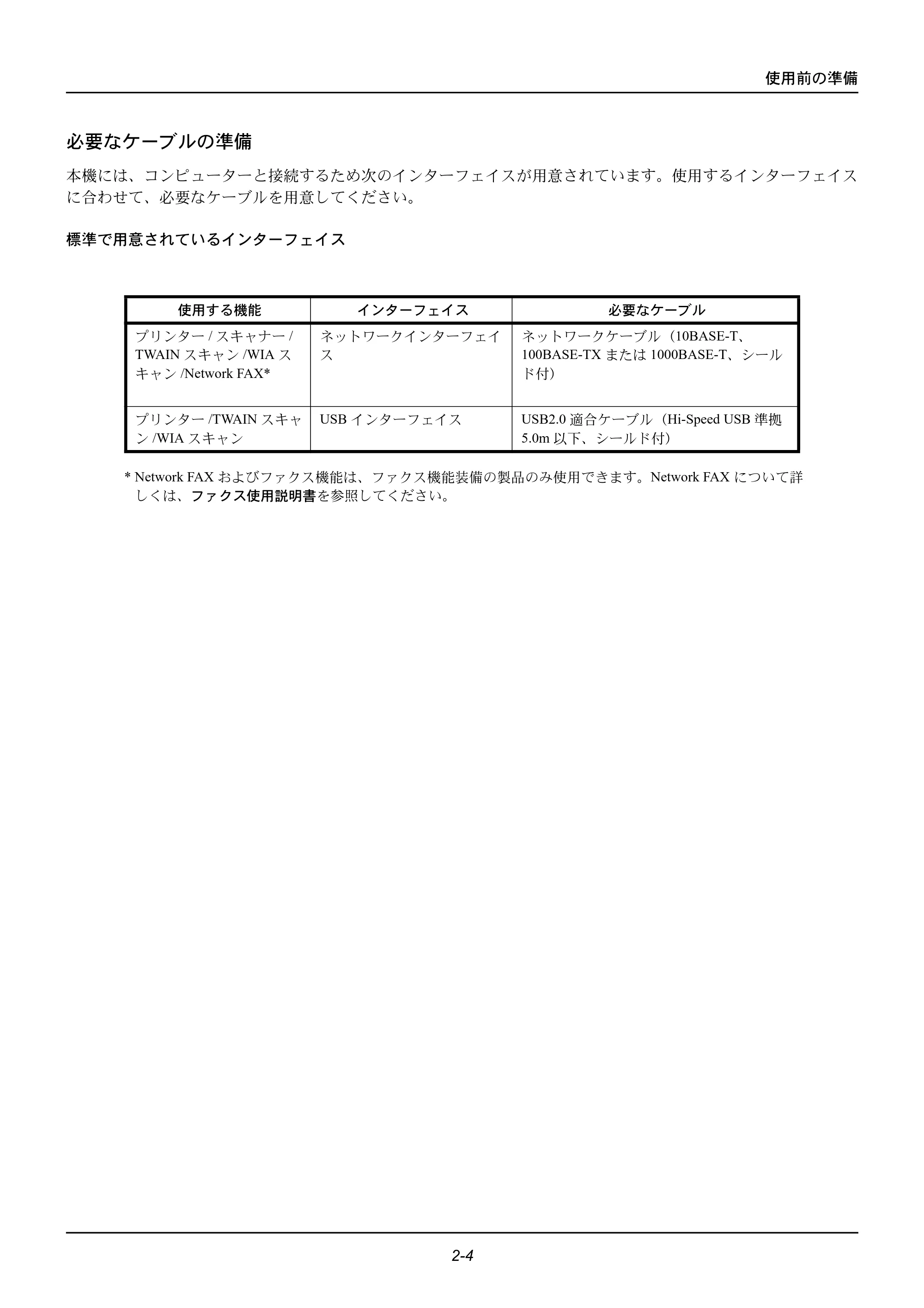 京セラ ECOSYS M2535dn ECOSYS M2535dn 使用説明書 — 必要なケーブルの準備 — 原本ページ — 40ページ