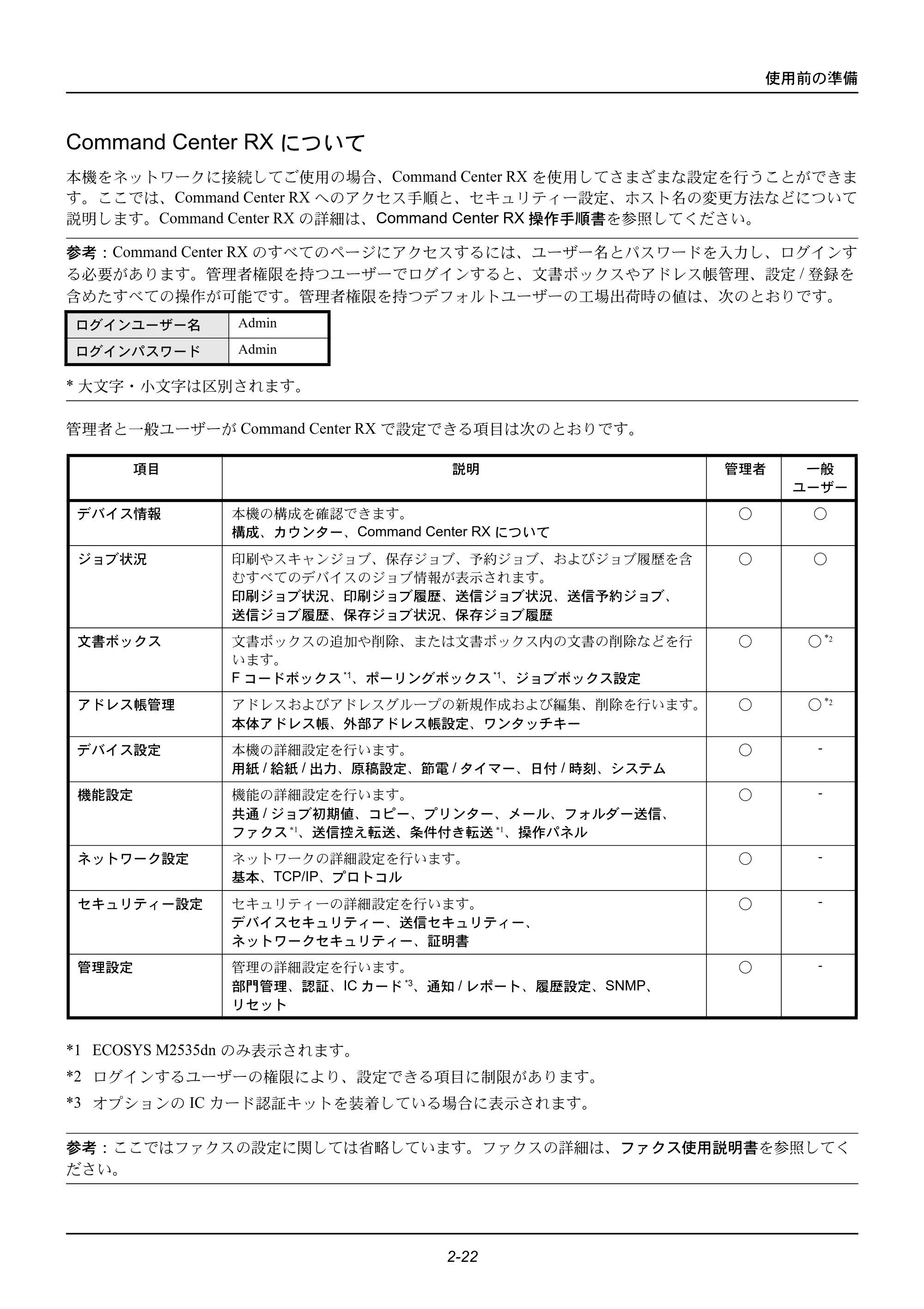京セラ ECOSYS M2535dn ECOSYS M2535dn 使用説明書 — Command Center RXについて — 原本ページ — 58ページ