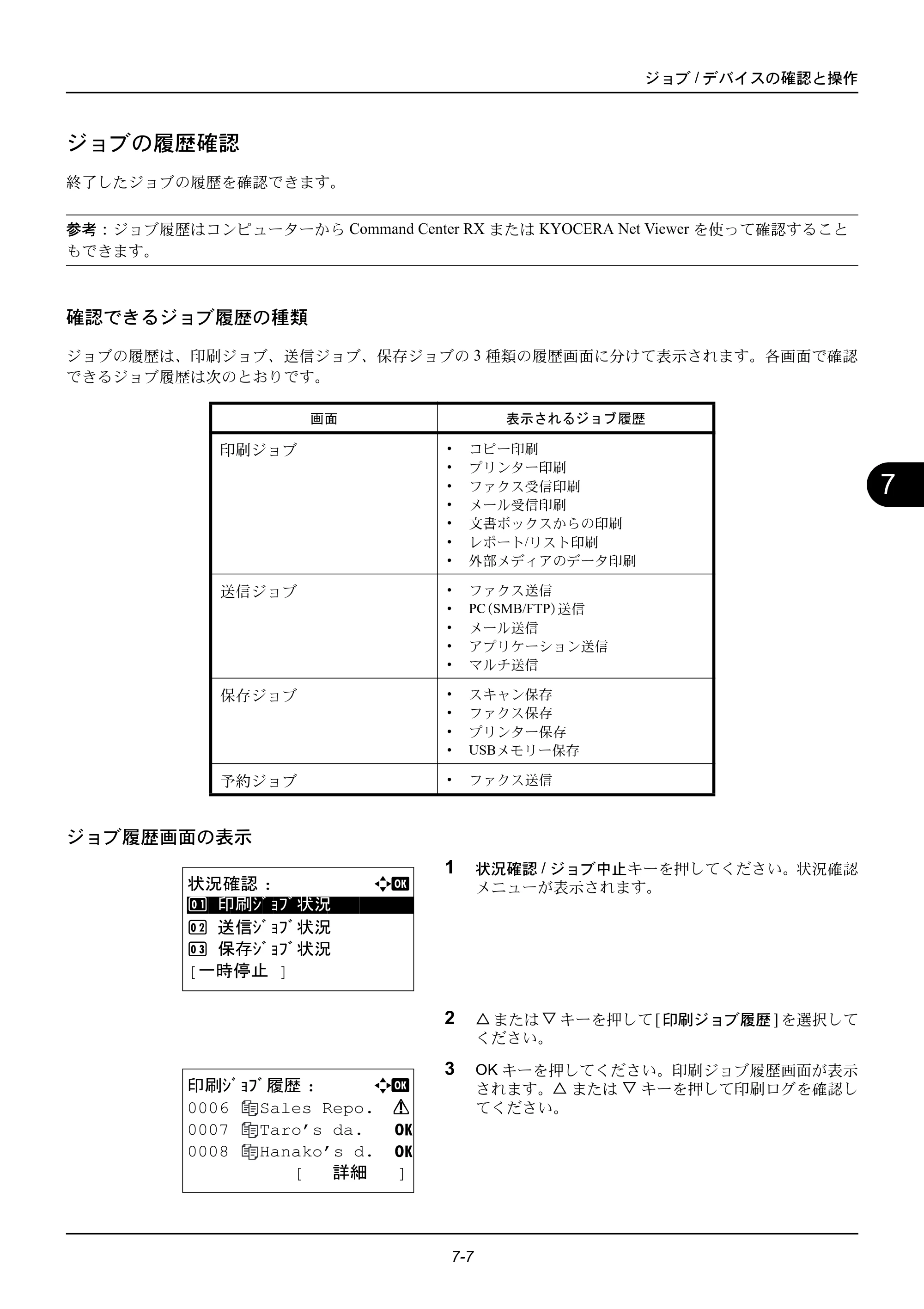 京セラ ECOSYS M2535dn ECOSYS M2535dn 使用説明書 — ジョブの履歴確認 — 原本ページ — 183ページ