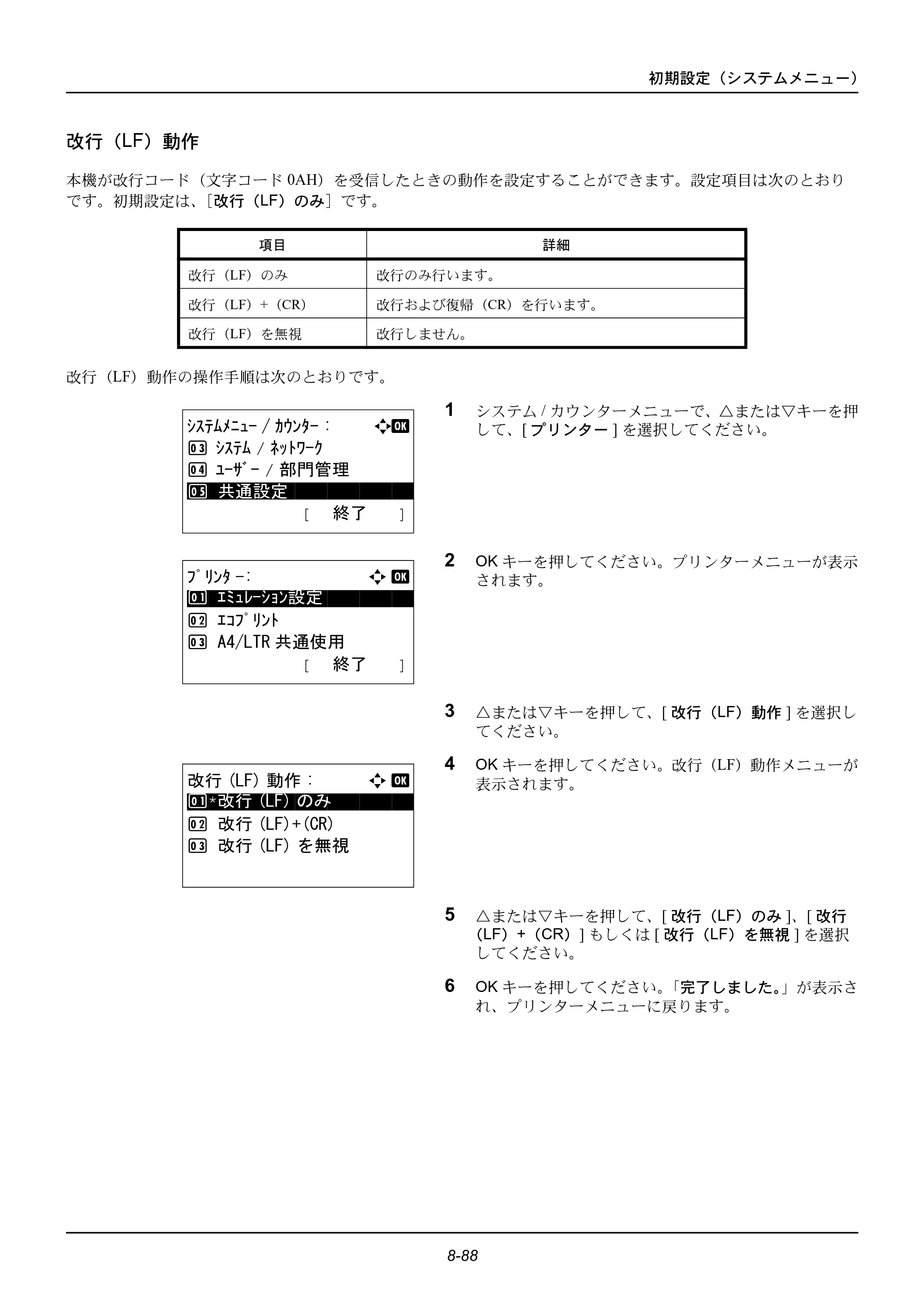 京セラ ECOSYS M2535dn ECOSYS M2535dn 使用説明書 — 改行（LF）動作 — 原本ページ — 284ページ