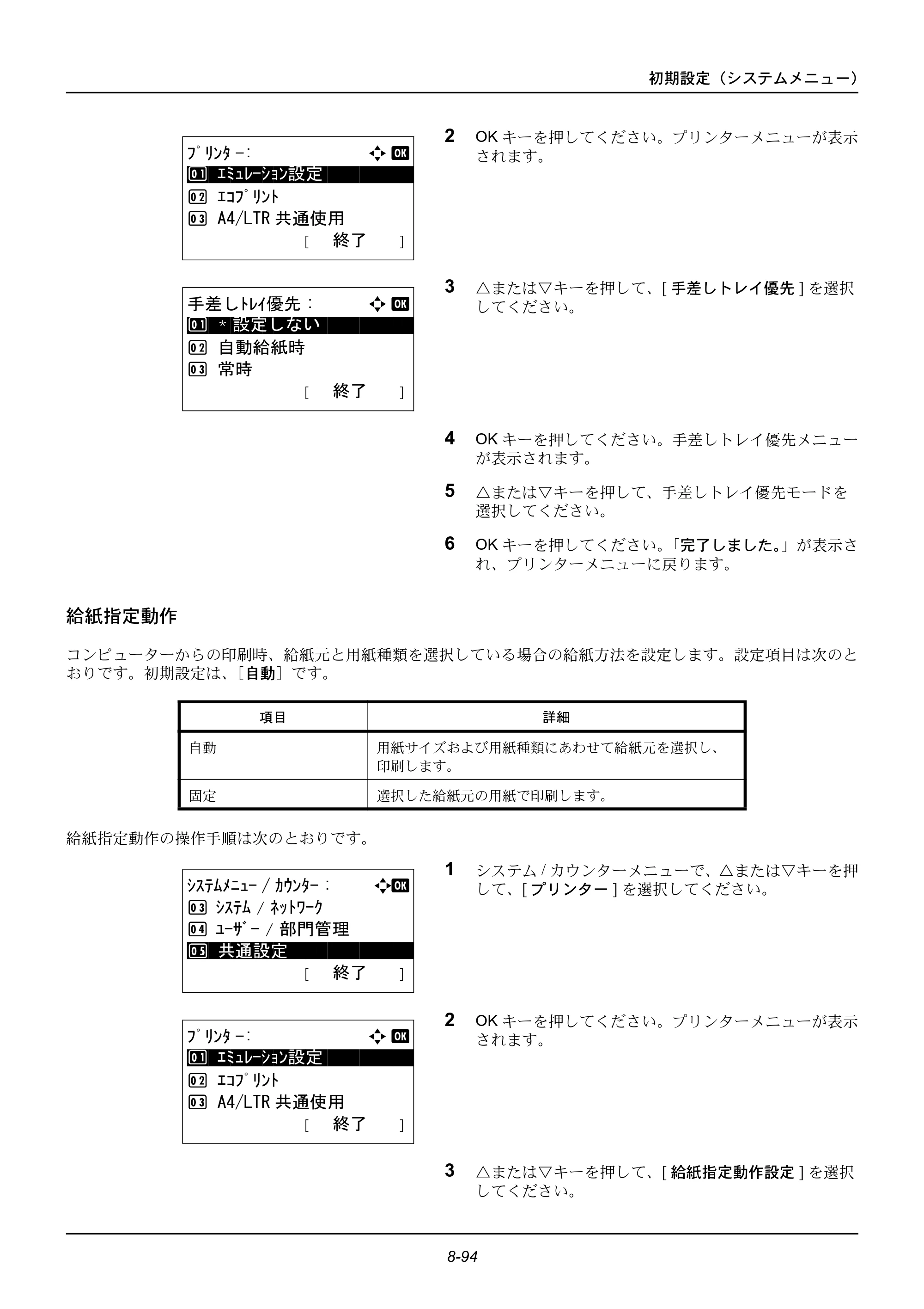 京セラ ECOSYS M2535dn ECOSYS M2535dn 使用説明書 — 給紙指定動作 — 原本ページ — 290ページ