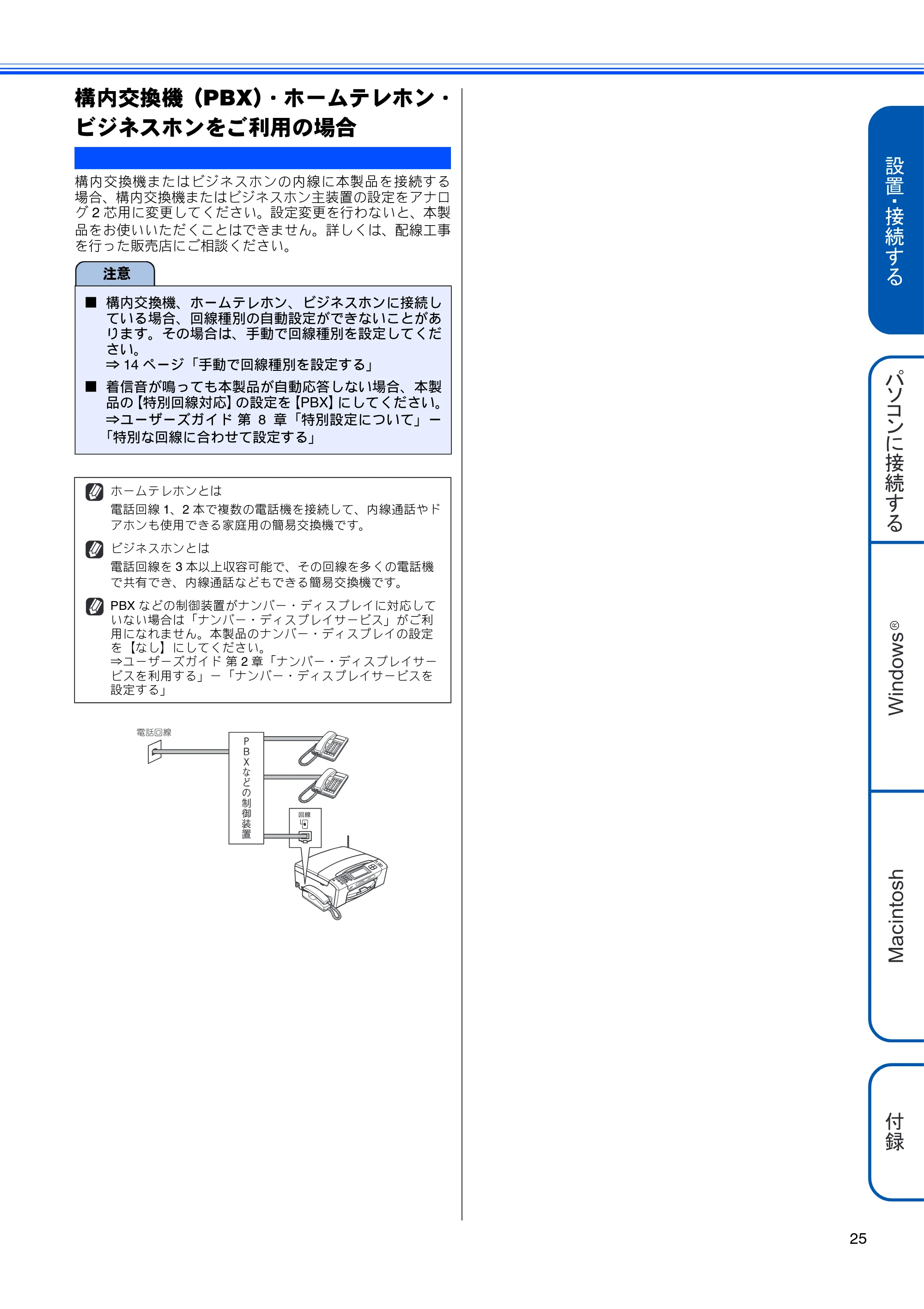 ブラザー MFC-670CD / MFC-670CDW かんたん設置ガイド — 構内交換機（PBX）・ホームテレホン・ビジネスホンをご利用の場合 — 原本ページ — 27ページ