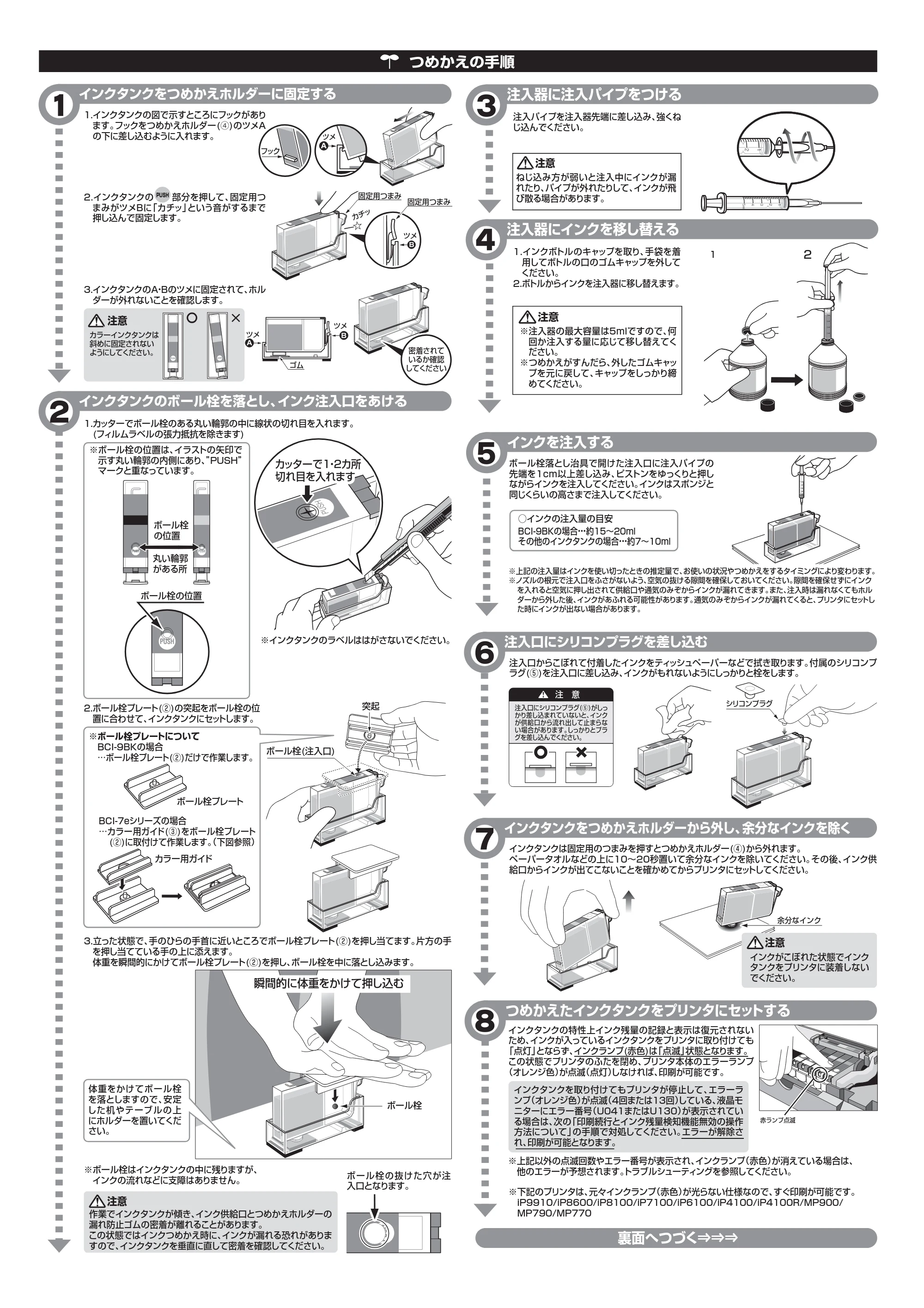 サンワサプライ 300-INK7BK5 取扱説明書 — つめかえの手順 — 原本ページ — 2ページ