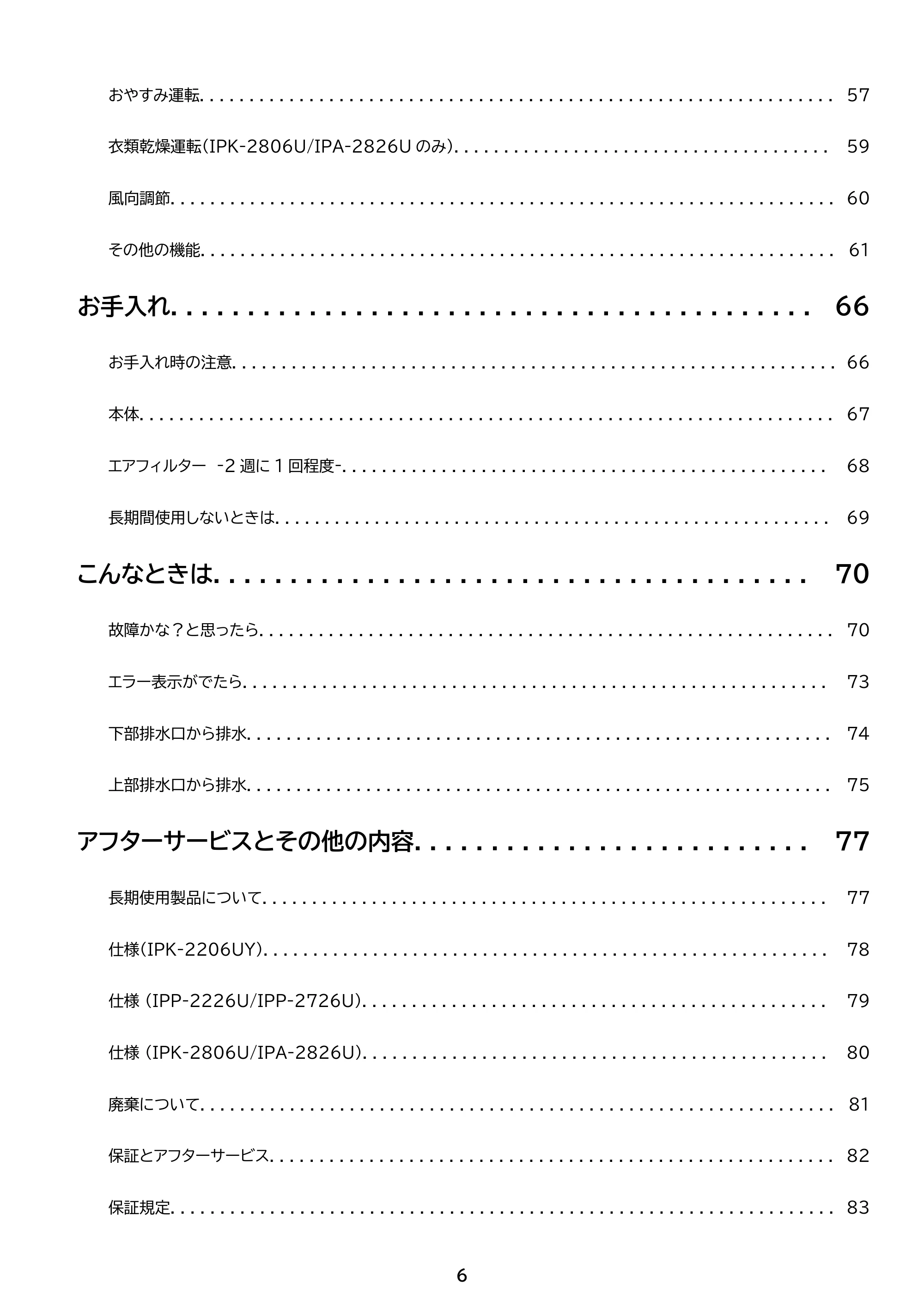 アイリスオーヤマ IPK-2806U 取扱説明書 — 原本ページ — 6ページ