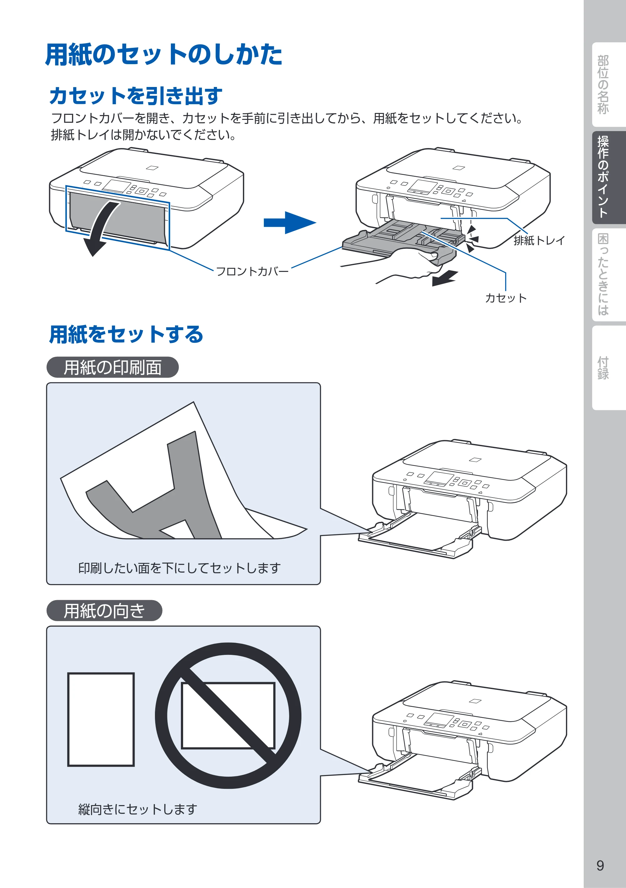 キヤノン PIXUS MG5630 PIXUS 早わかり(PDF:3.06MB) — 用紙のセットのしかた — 原本ページ — 11ページ