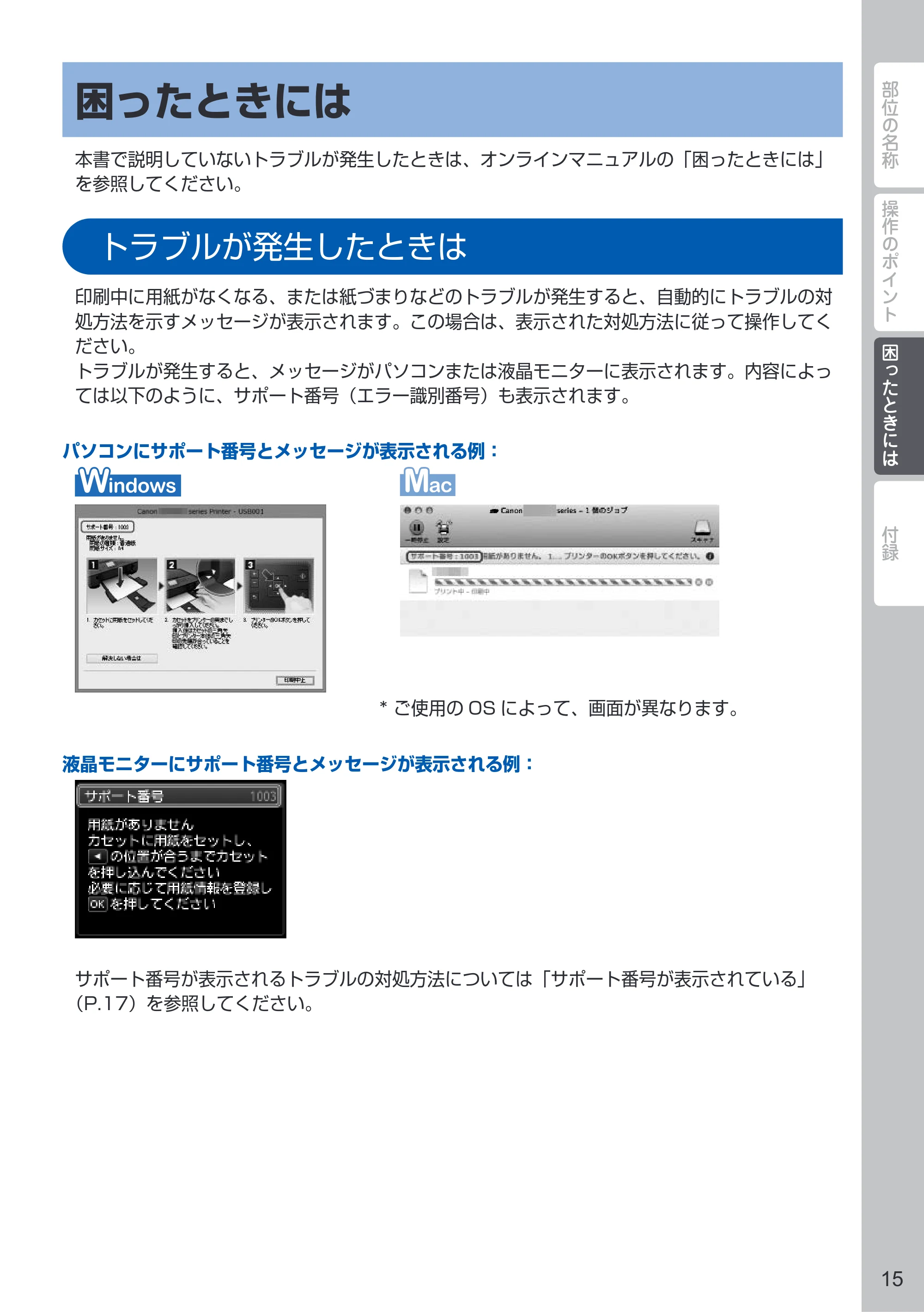 キヤノン PIXUS MG5630 PIXUS 早わかり(PDF:3.06MB) — 困ったときには — 原本ページ — 17ページ