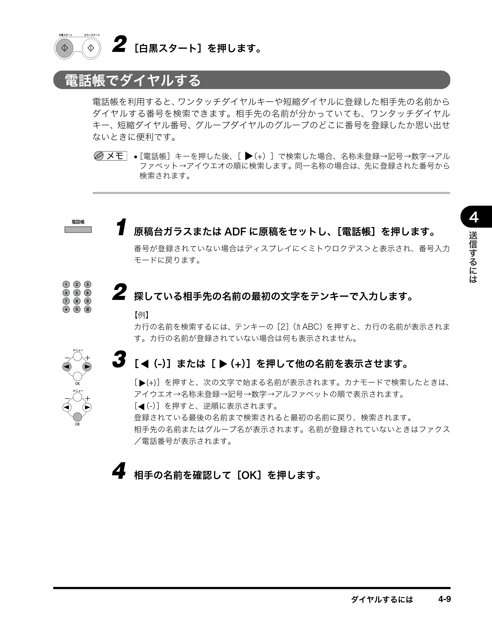 キヤノン MF8180 ファクスガイド （PDF形式／3.23Mバイト） — 電話帳でダイヤルする — 原本ページ — 41ページ