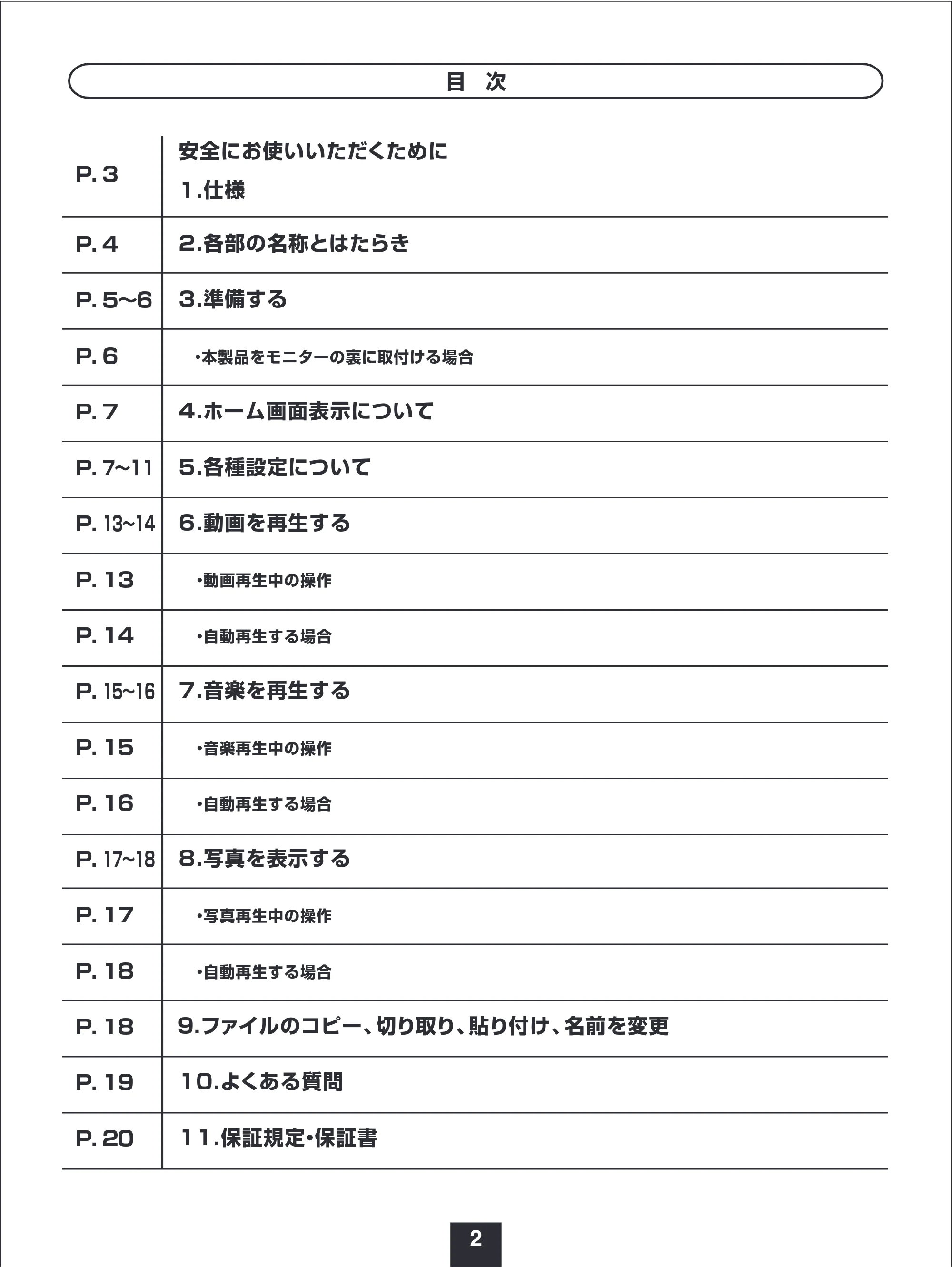サンワサプライ MED-PL2K103 取扱説明書 — 原本ページ — 2ページ