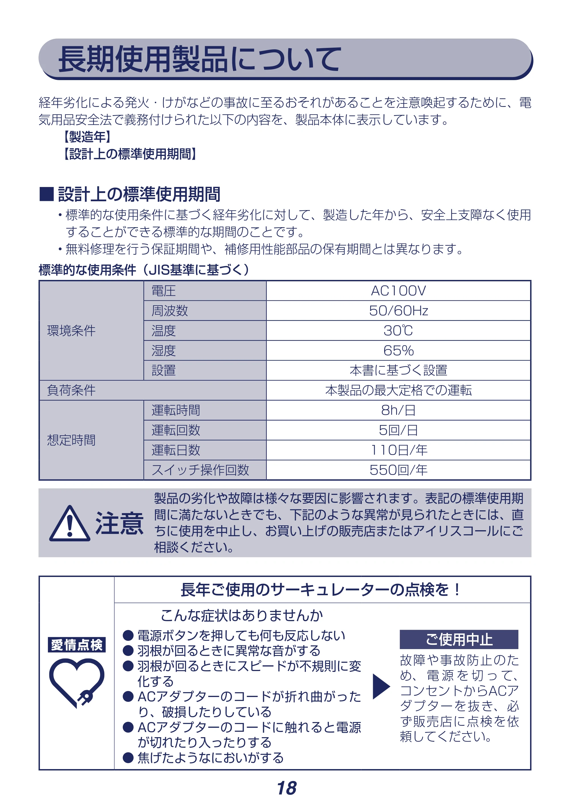 アイリスオーヤマ DCJET15 / KCF-SDCC152T 取扱説明書 — 原本ページ — 18ページ