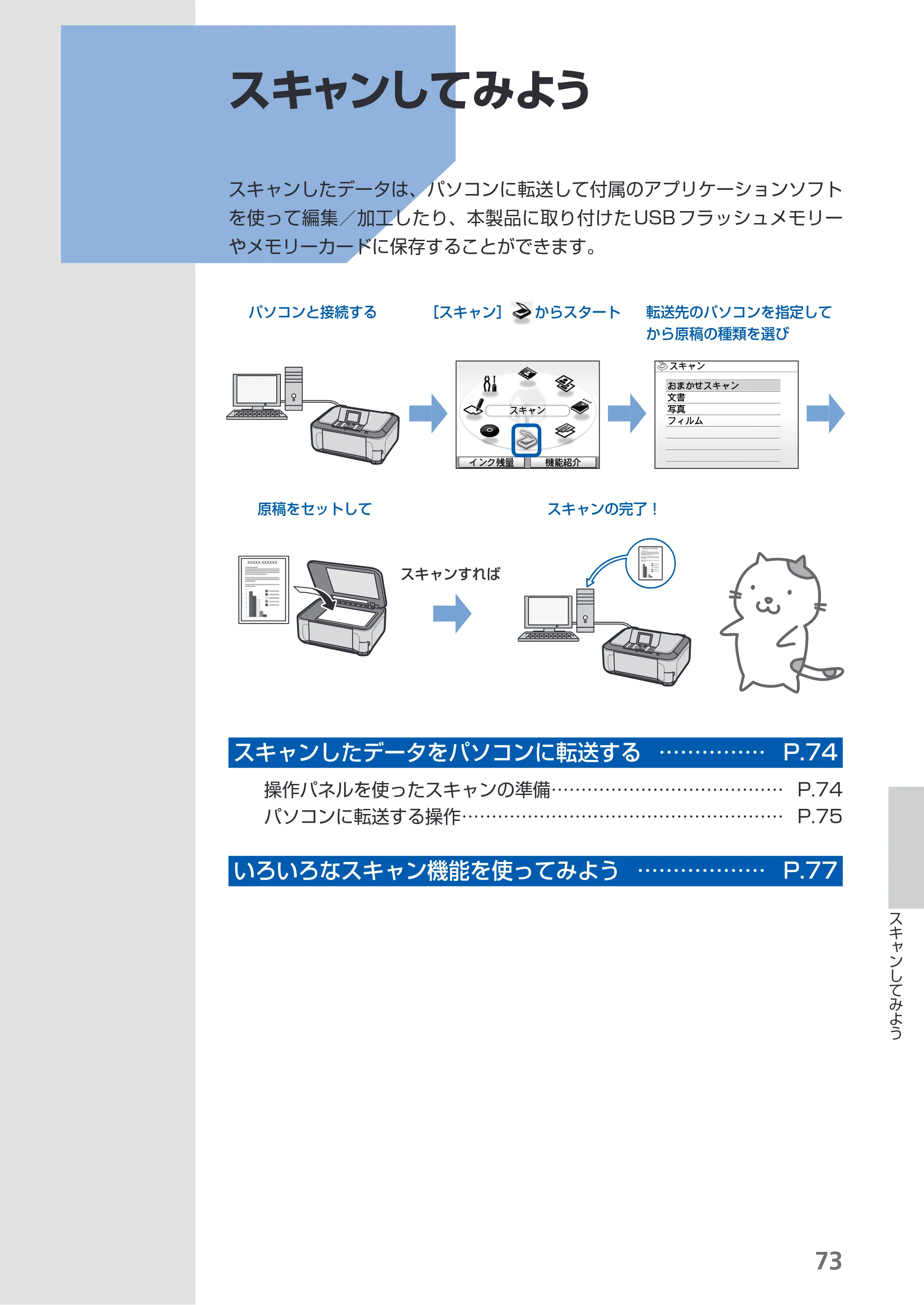 キヤノン PIXUS MP990 らくらく操作ガイド （PDF形式／26.94Mバイト） — 原本ページ — 75ページ