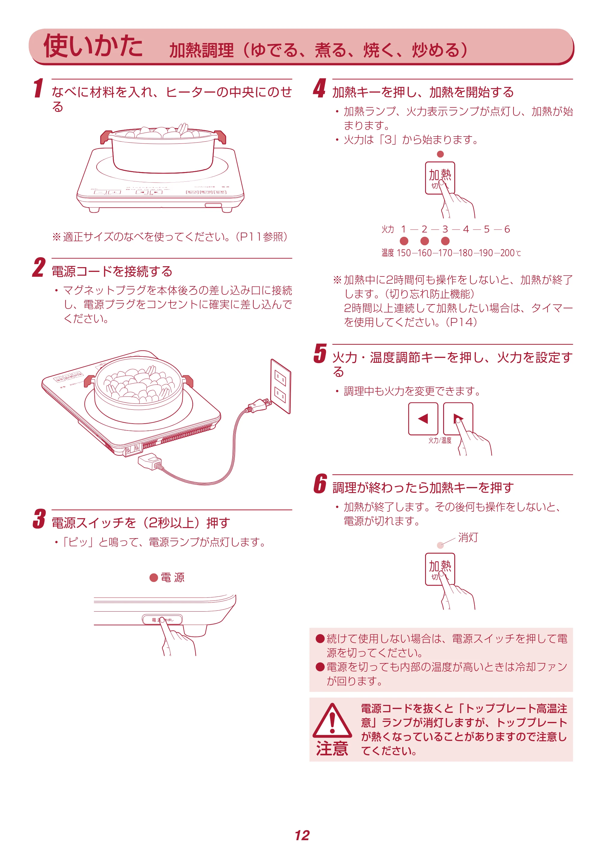 アイリスオーヤマ IHC-T41 取扱説明書 — 原本ページ — 12ページ