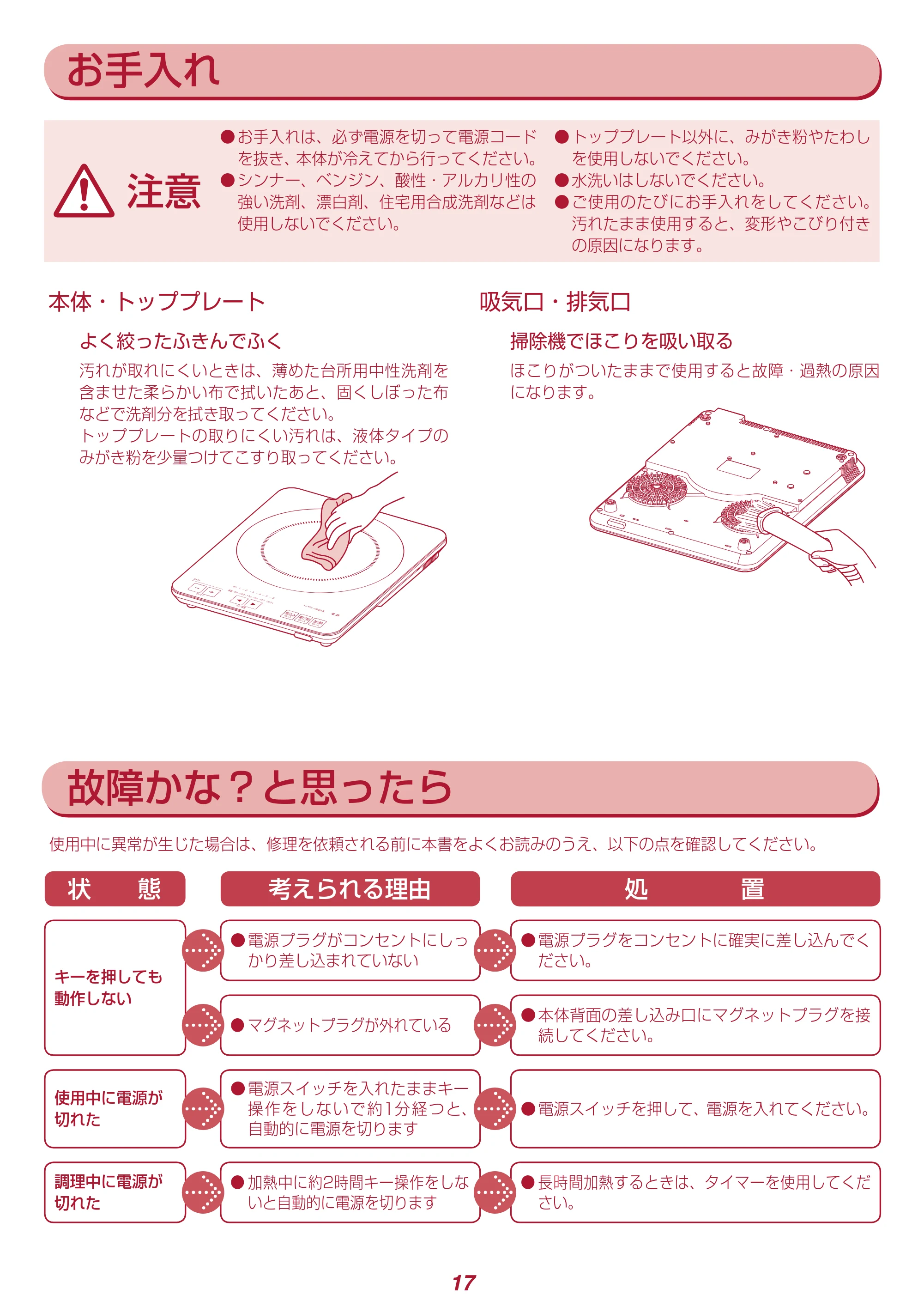アイリスオーヤマ IHC-T41 取扱説明書 — 原本ページ — 17ページ