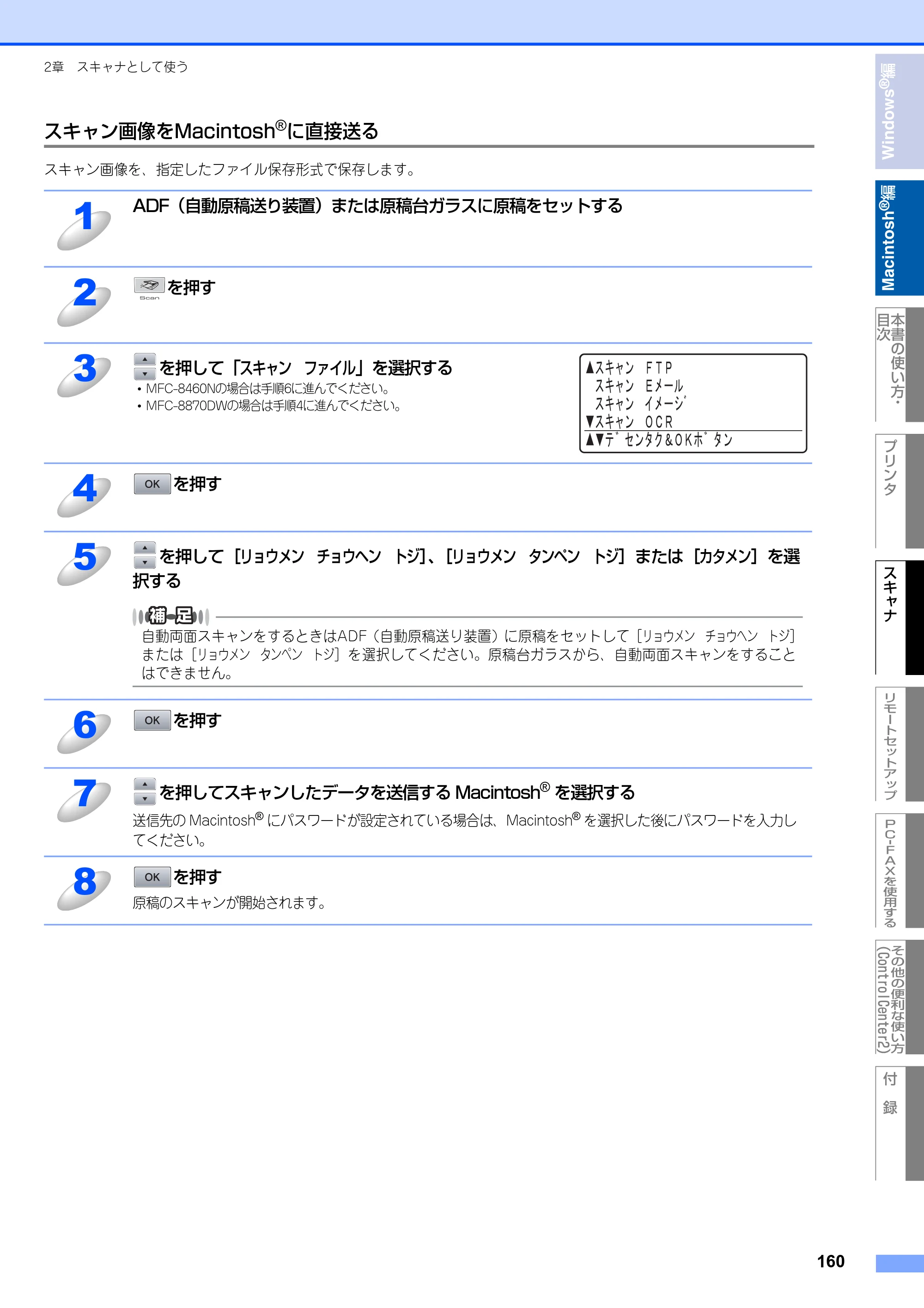 ブラザー MFC-8460N ユーザーズガイド ～パソコン活用編～ — 原本ページ — 161ページ