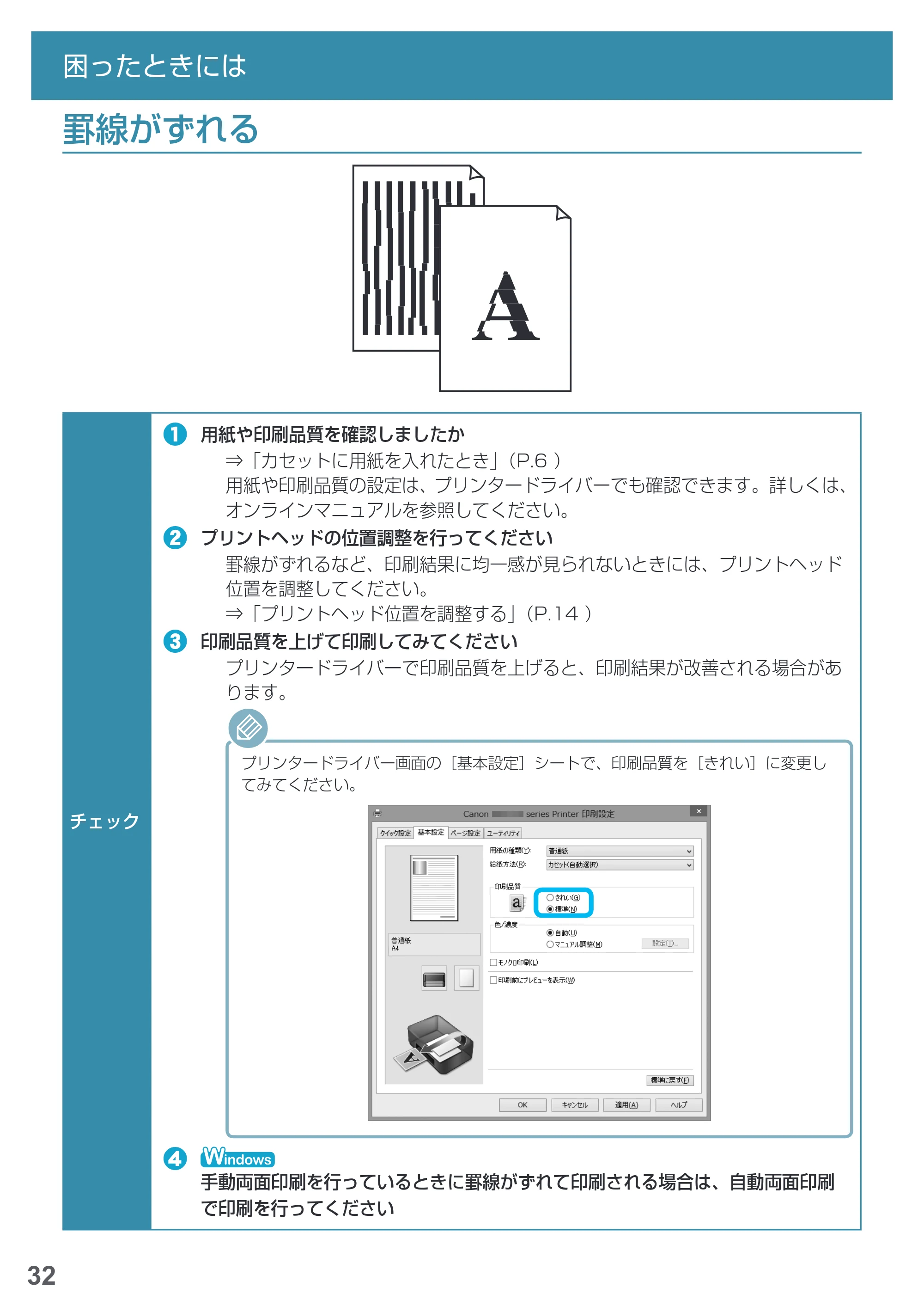 キヤノン MAXIFY iB4130 基本操作マニュアル（PDF：2.59MB） — 罫線がずれる — 原本ページ — 34ページ
