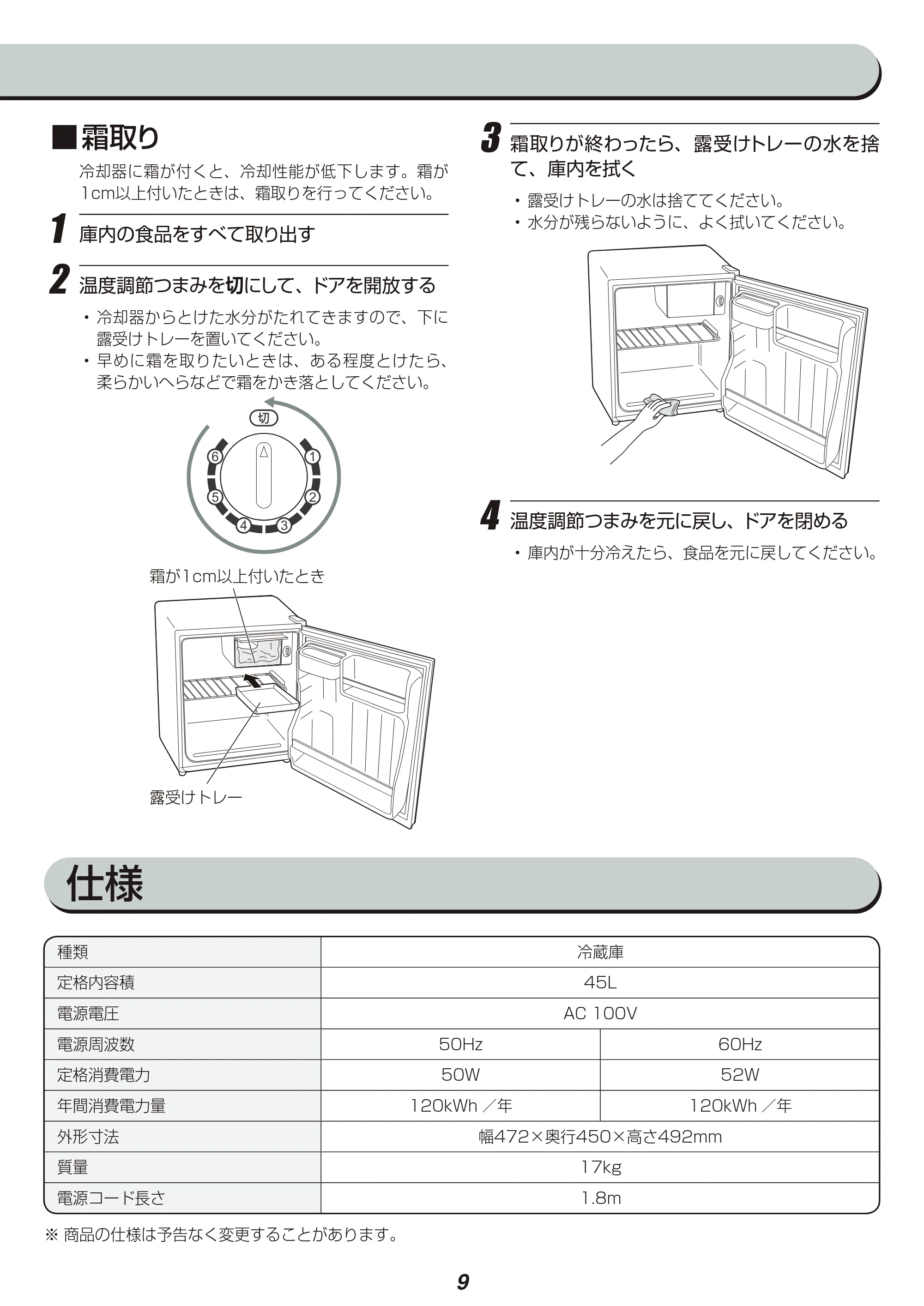 アイリスオーヤマ IRR-45 取扱説明書 — 原本ページ — 9ページ