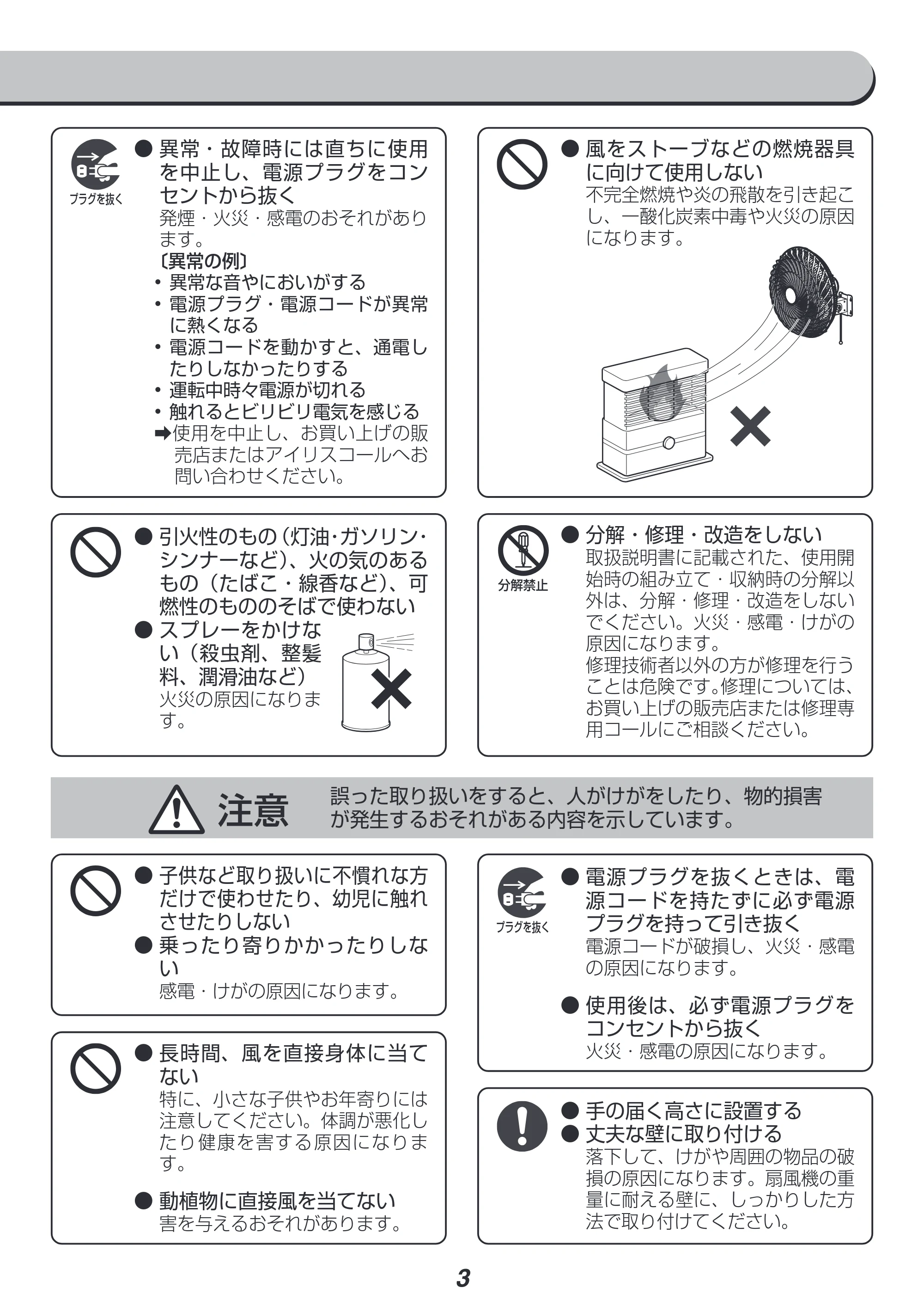 アイリスオーヤマ KF-431W 取扱説明書 — 原本ページ — 3ページ