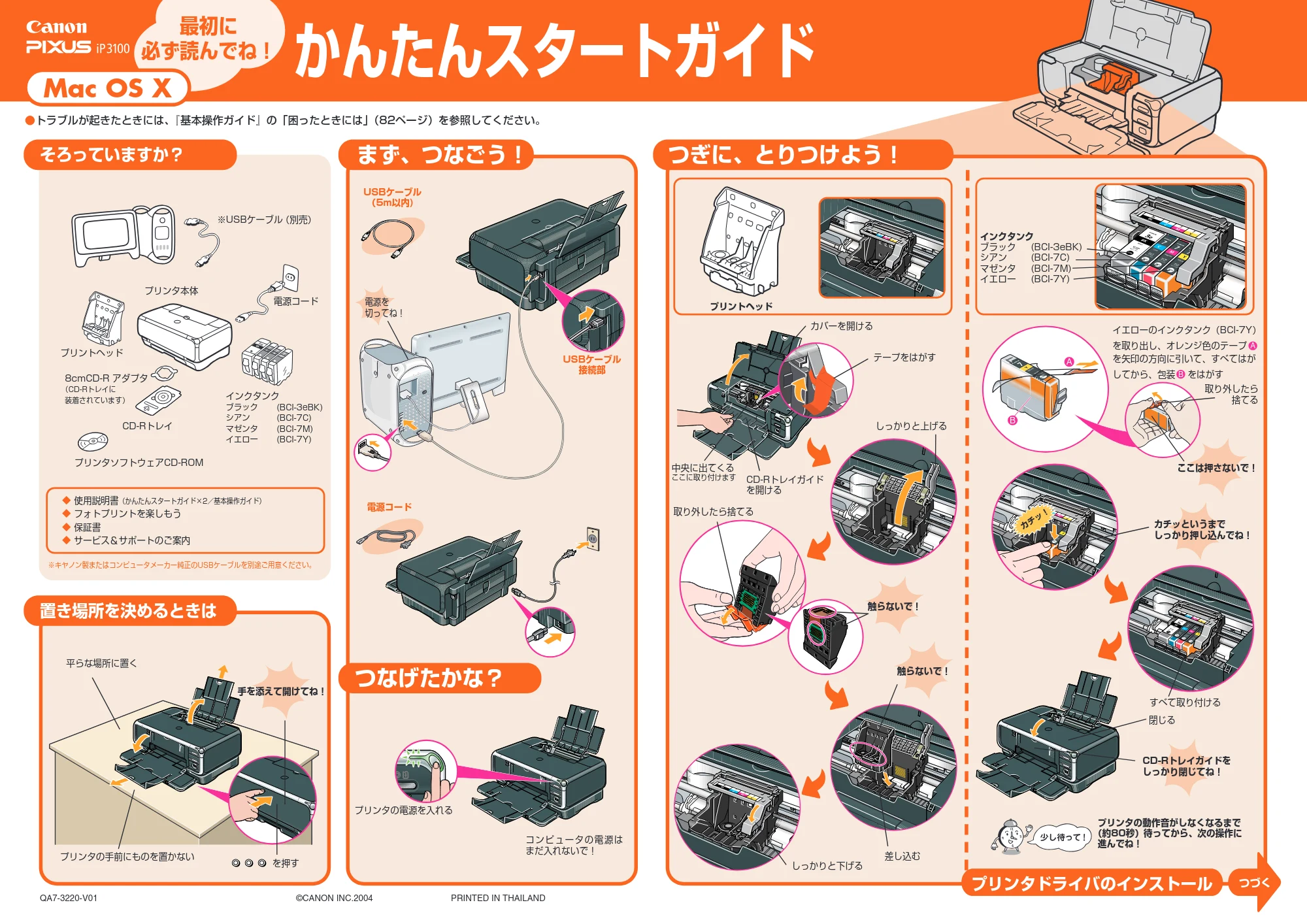 キヤノン PIXUS iP3100 かんたんスタートガイド (Mac版) (PDF形式/2.4Mバイト) — 原本ページ — 1ページ