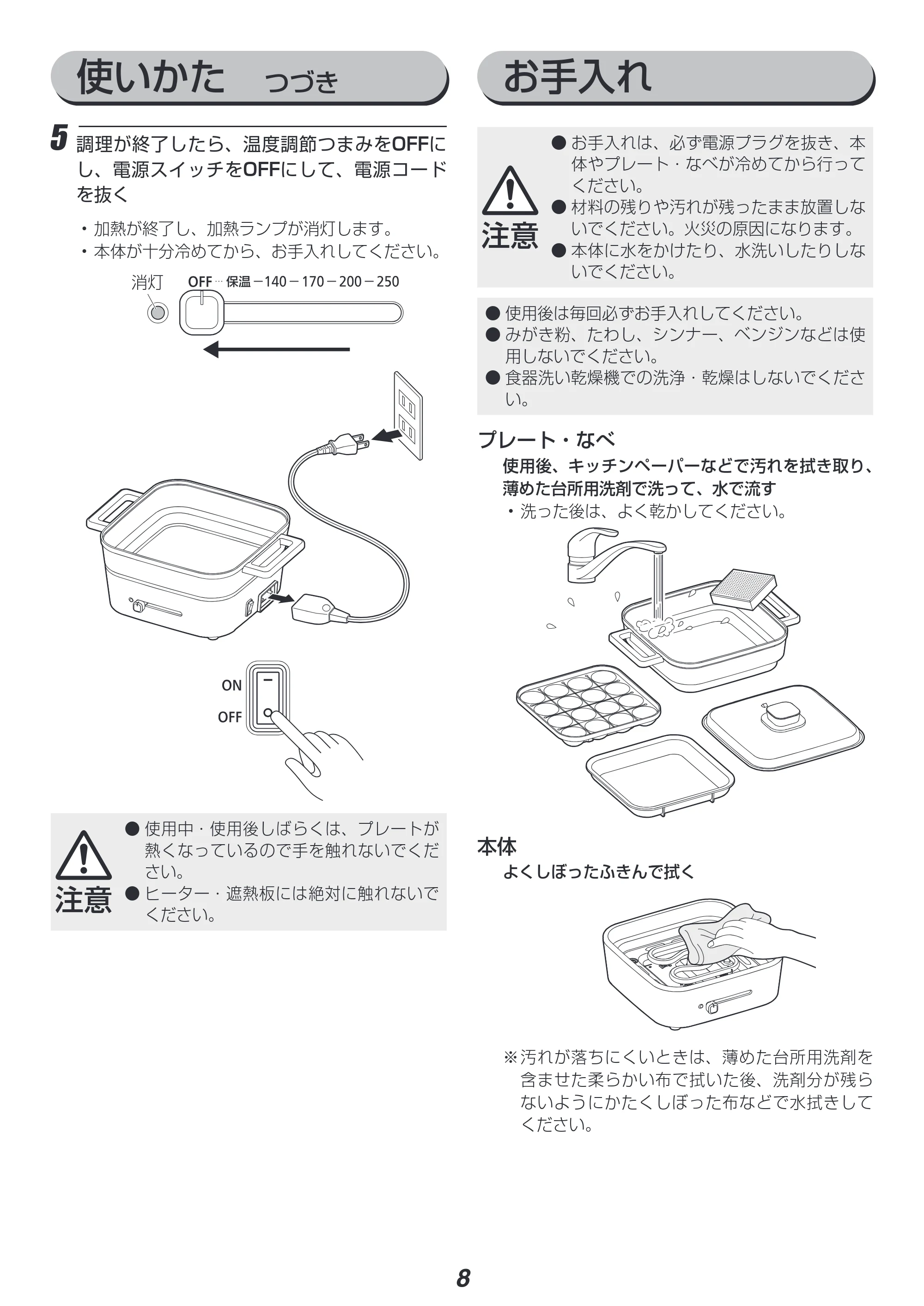 アイリスオーヤマ IGU-P3 取扱説明書 — 原本ページ — 8ページ
