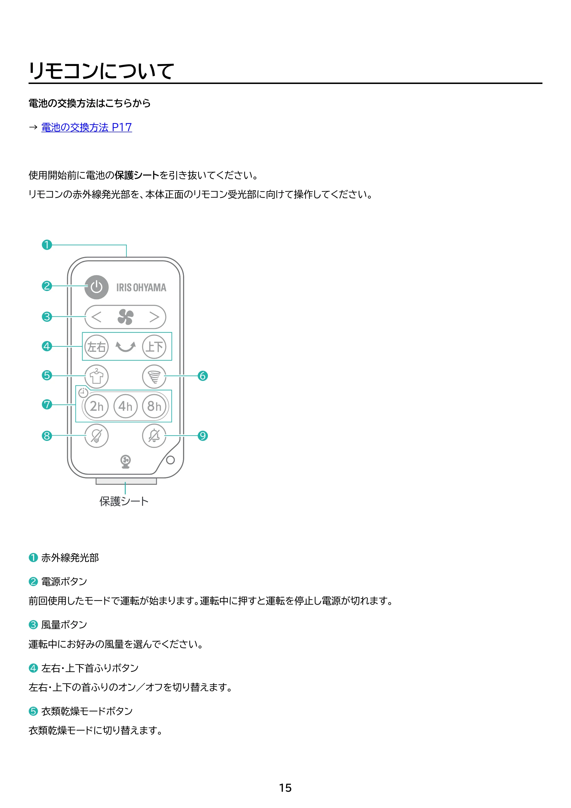 アイリスオーヤマ BD15TDEC-W 取扱説明書 — 原本ページ — 15ページ