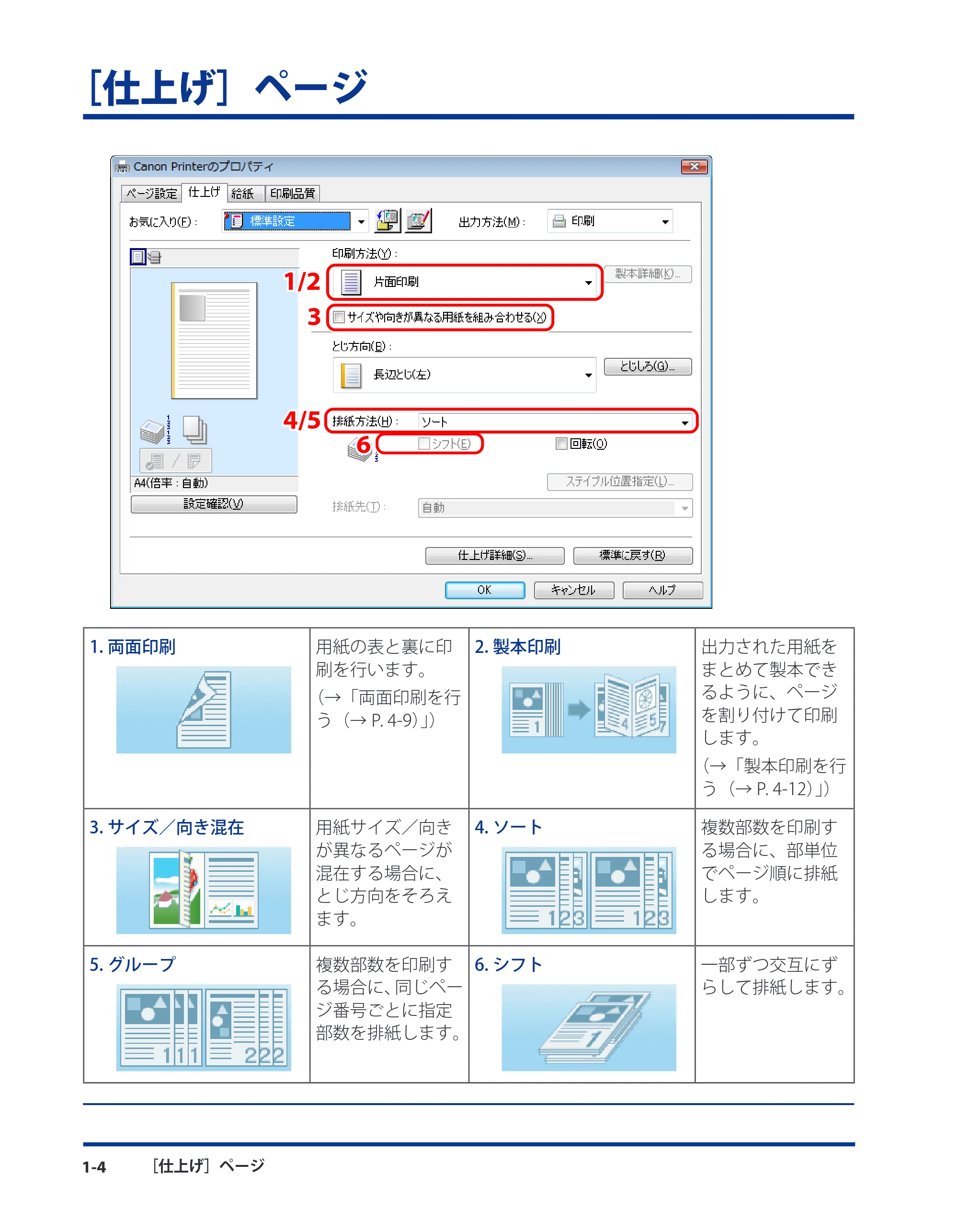 キヤノン CARPS2 プリンターガイド ドライバーソフトウエアガイド 2016年1月28日掲載（PDF：5.25MB） — ［仕上げ］ページ — 原本ページ — 14ページ