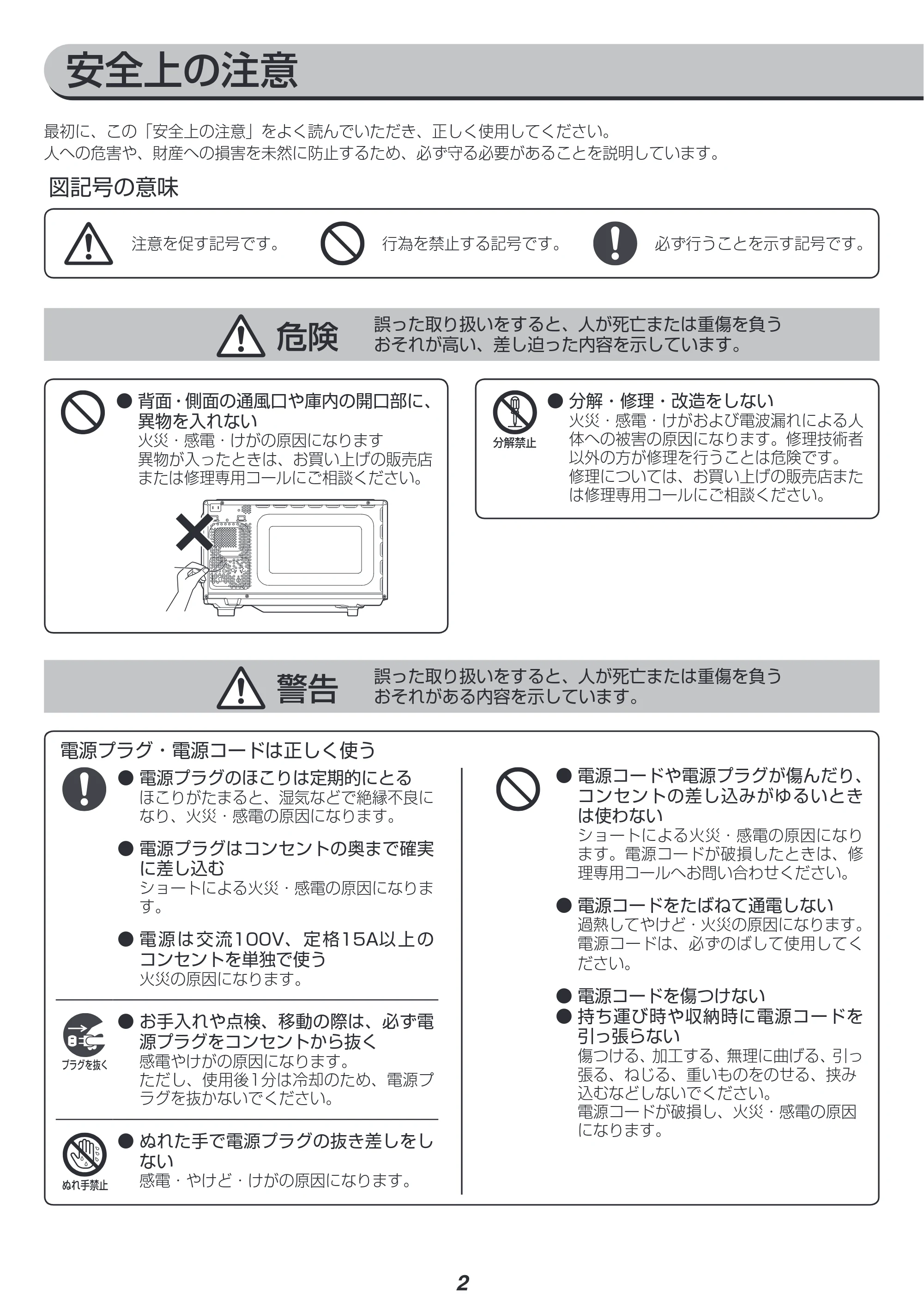 アイリスオーヤマ IMB-1802 取扱説明書 — 原本ページ — 2ページ